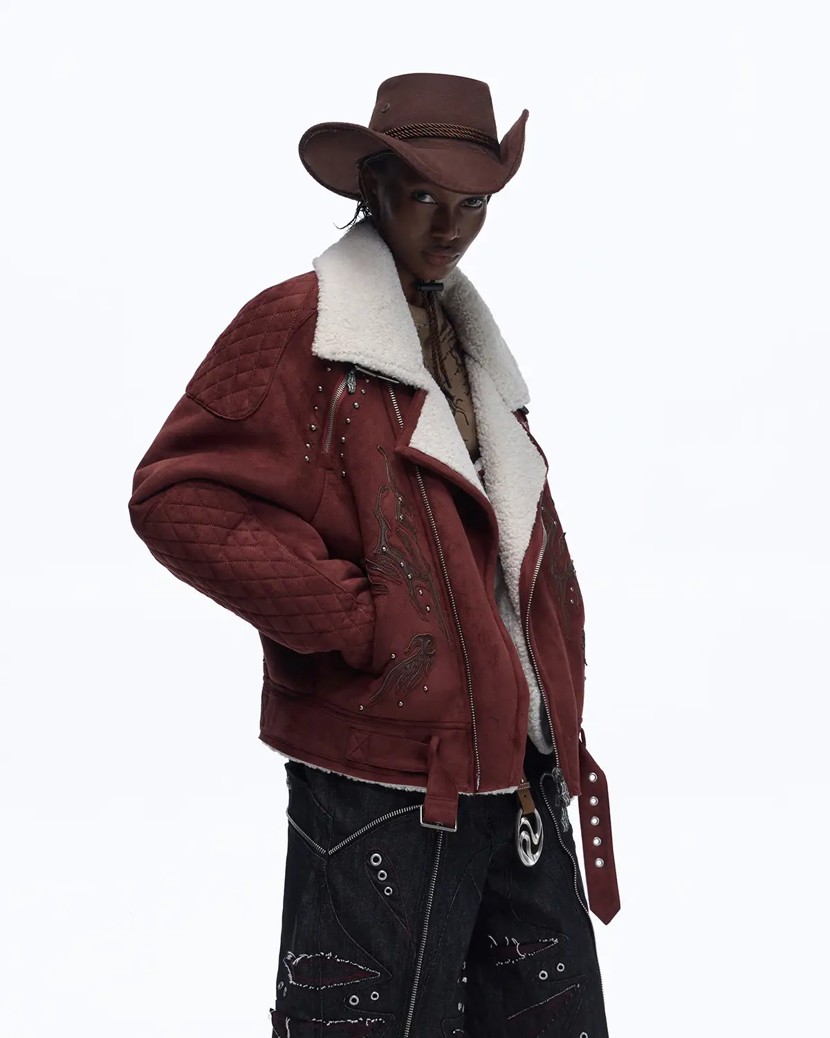 Personsoul Lightning Totem Stand Collar Jacket - Image 2