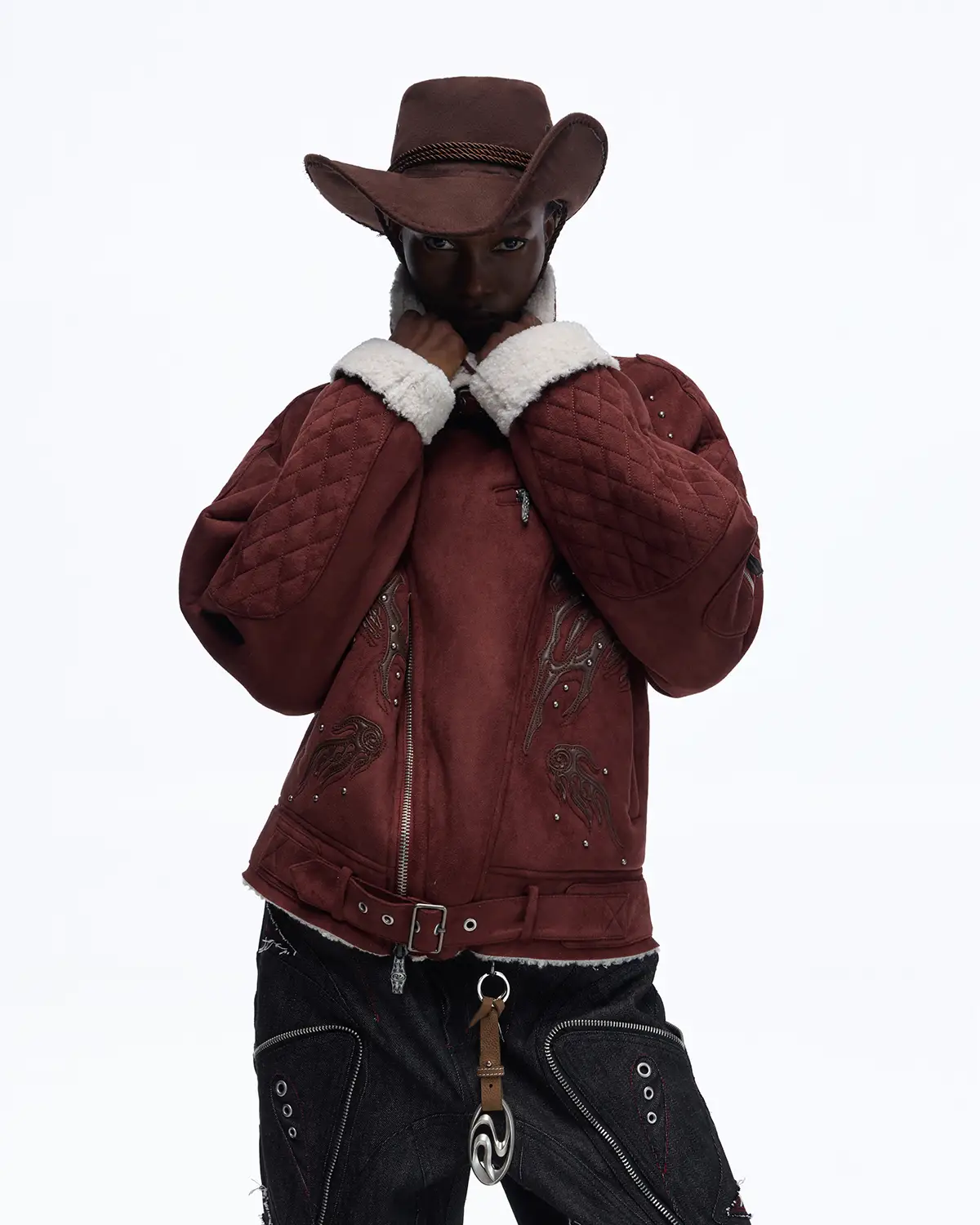 Personsoul Lightning Totem Stand Collar Jacket - Image 3