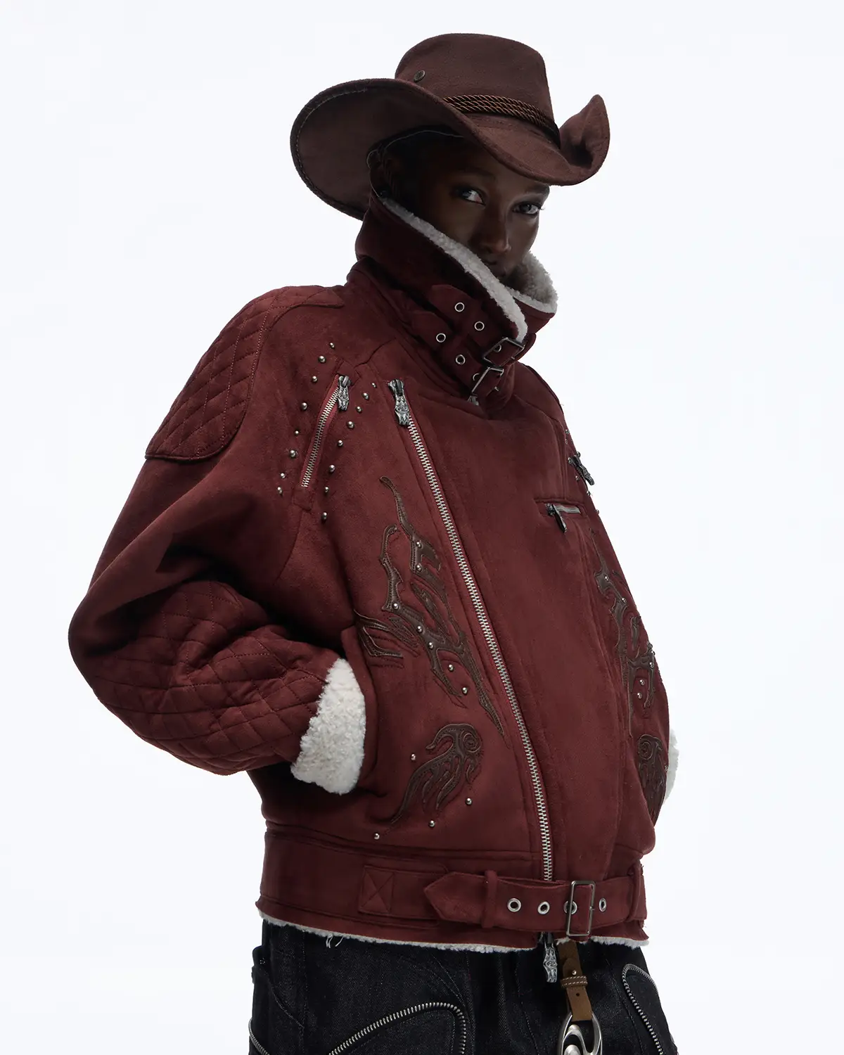 Personsoul Lightning Totem Stand Collar Jacket - Image 4