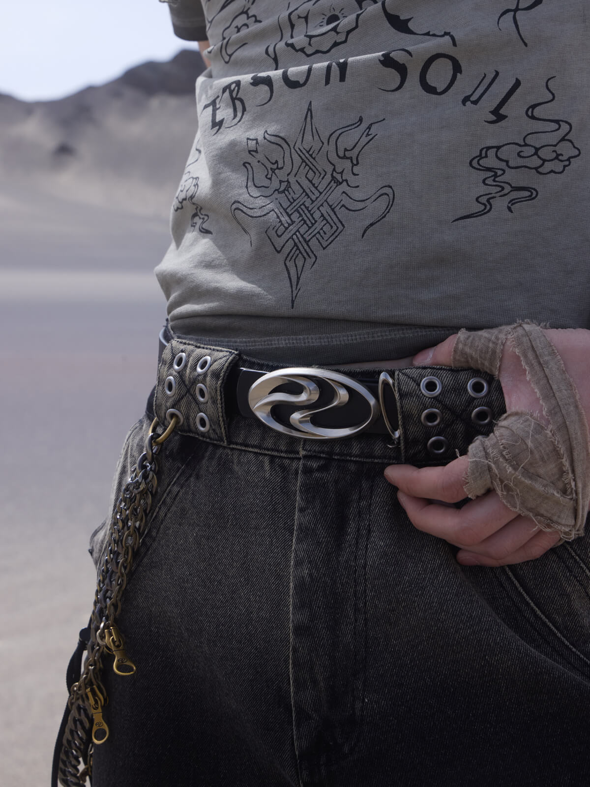 Personsoul Logo Silver-Plated Leather Belt - Image 2