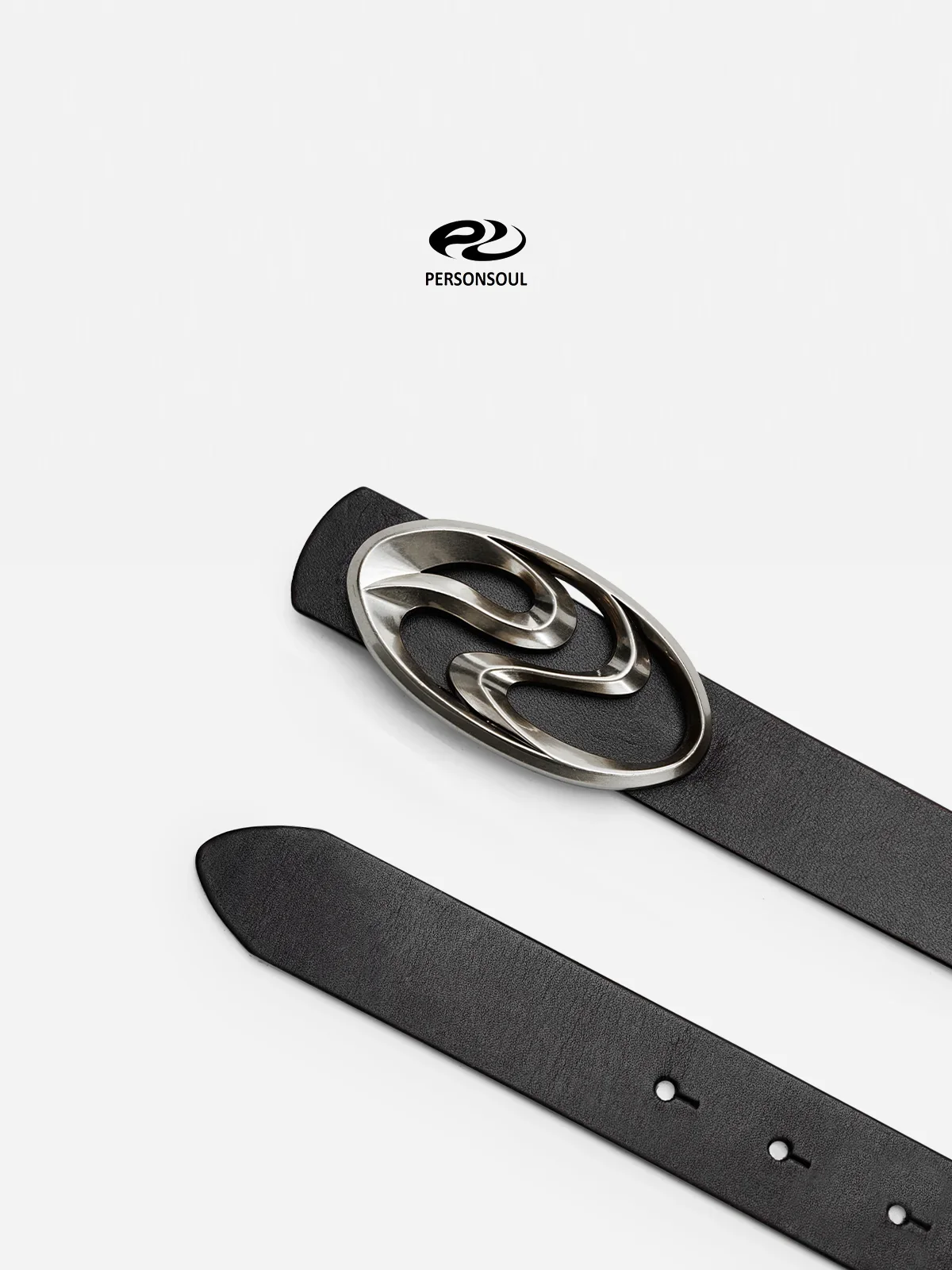 Personsoul Logo Silver-Plated Leather Belt - Image 4