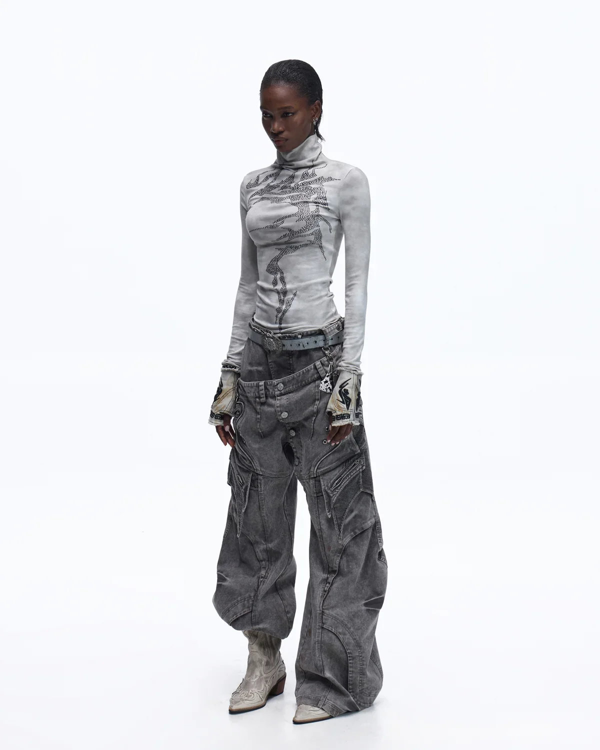 Personsoul Metallic Crystal-Lightning Long Sleeve Tee - Image 9