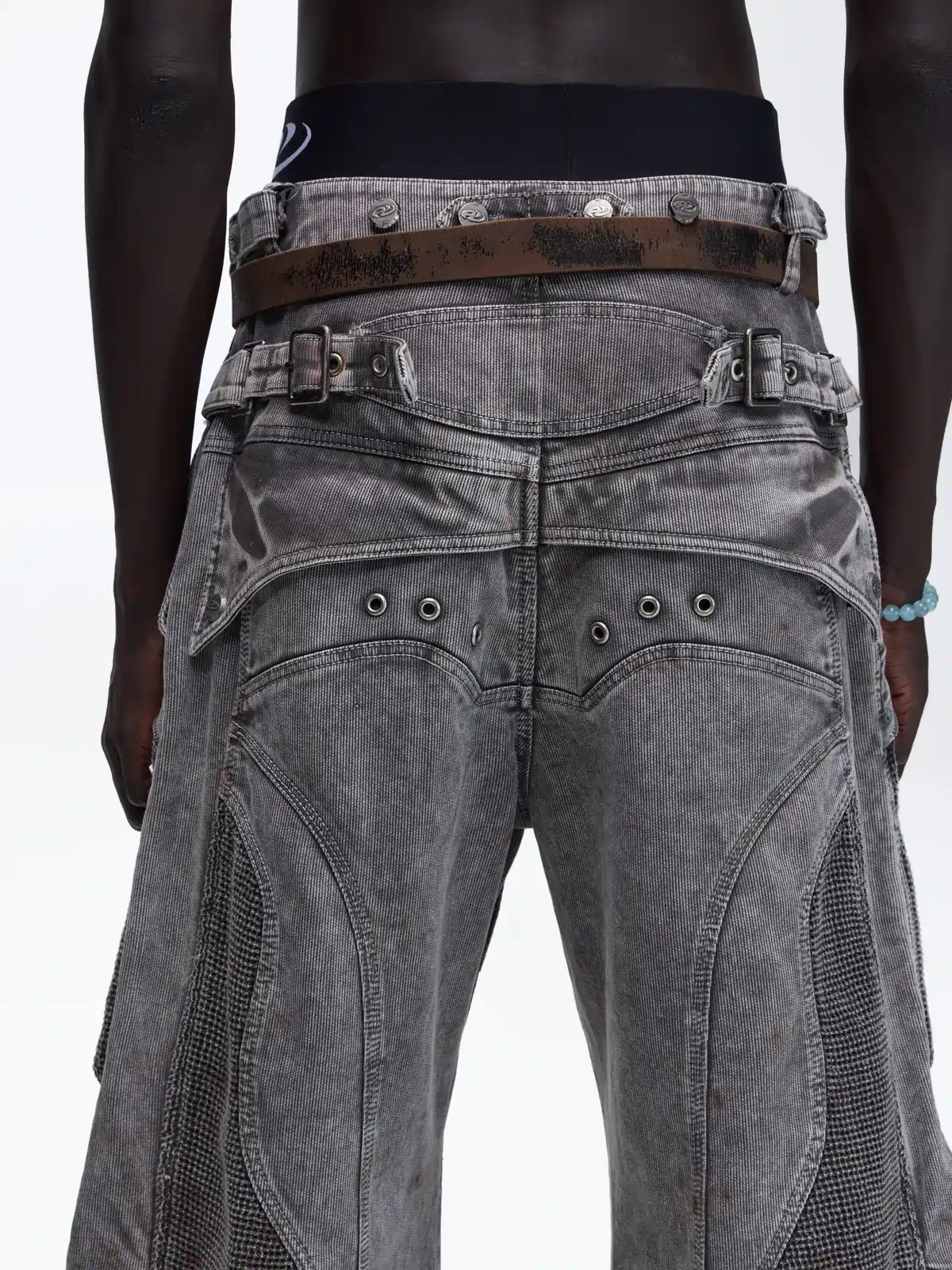 Personsoul Mock Double-Waist Wide-Leg Cargo Pants - Image 6