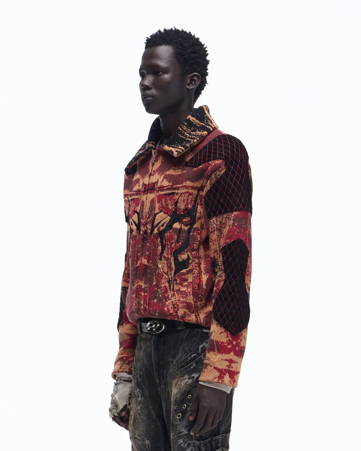 Personsoul Patchwork Knit Jacket - Image 2