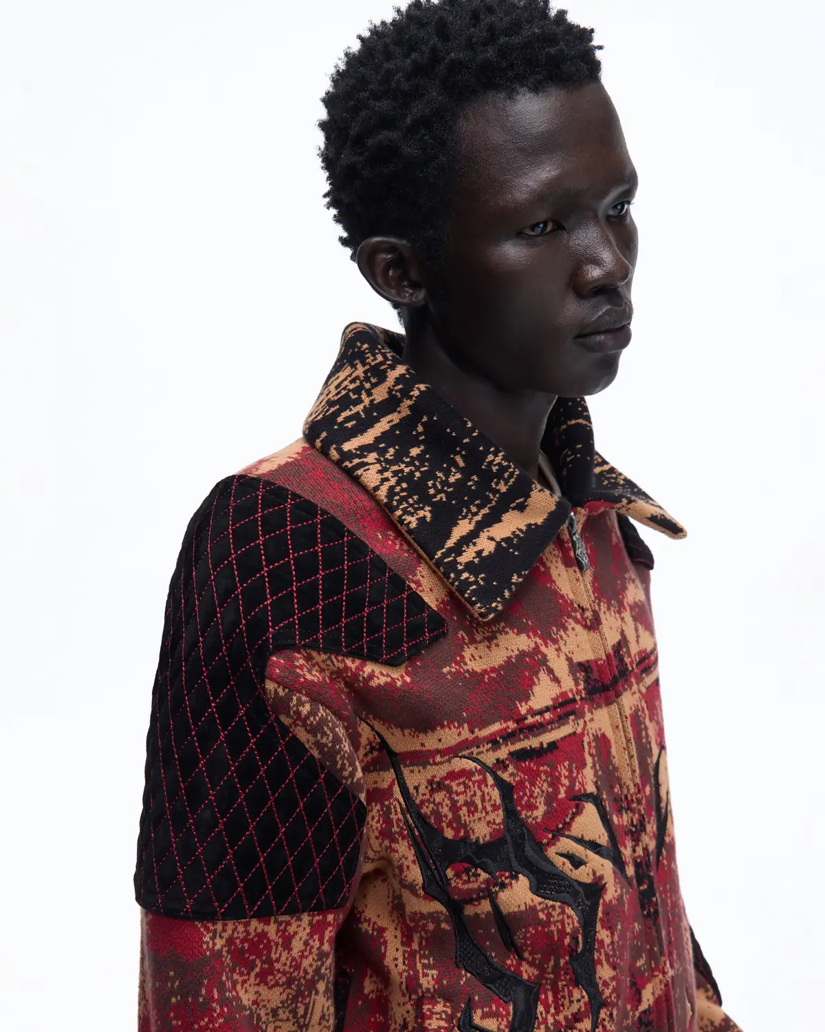 Personsoul Patchwork Knit Jacket - Image 8