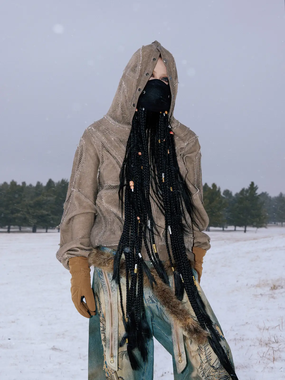 Personsoul Sand Dirty Dye Zip-Up Hoodie - Image 19
