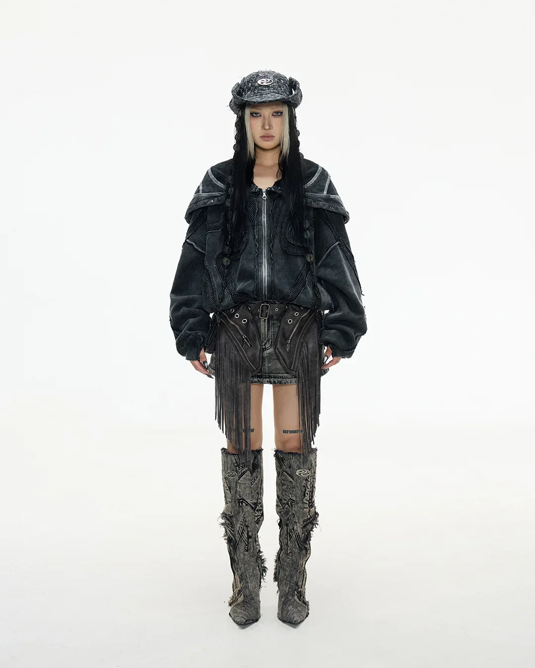Personsoul Sand Dirty Dye Zip-Up Hoodie - Image 6