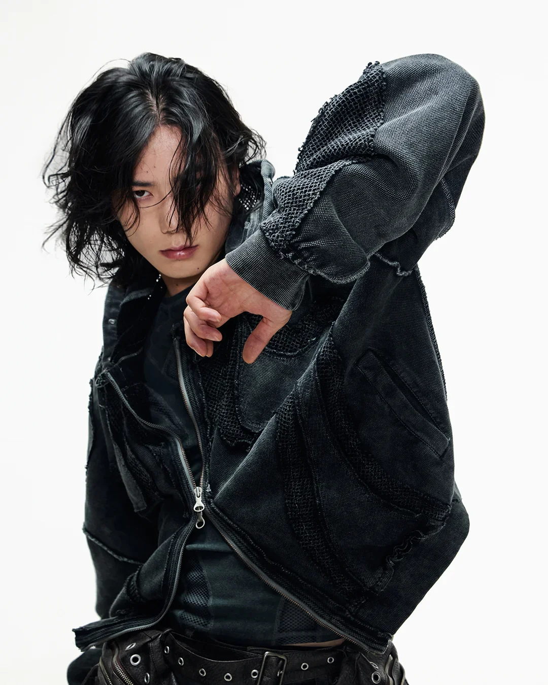 Personsoul Sand Dirty Dye Zip-Up Hoodie - Image 9