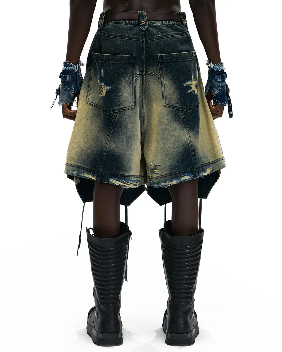 Personsoul Scaled Corded Denim Shorts - Image 3