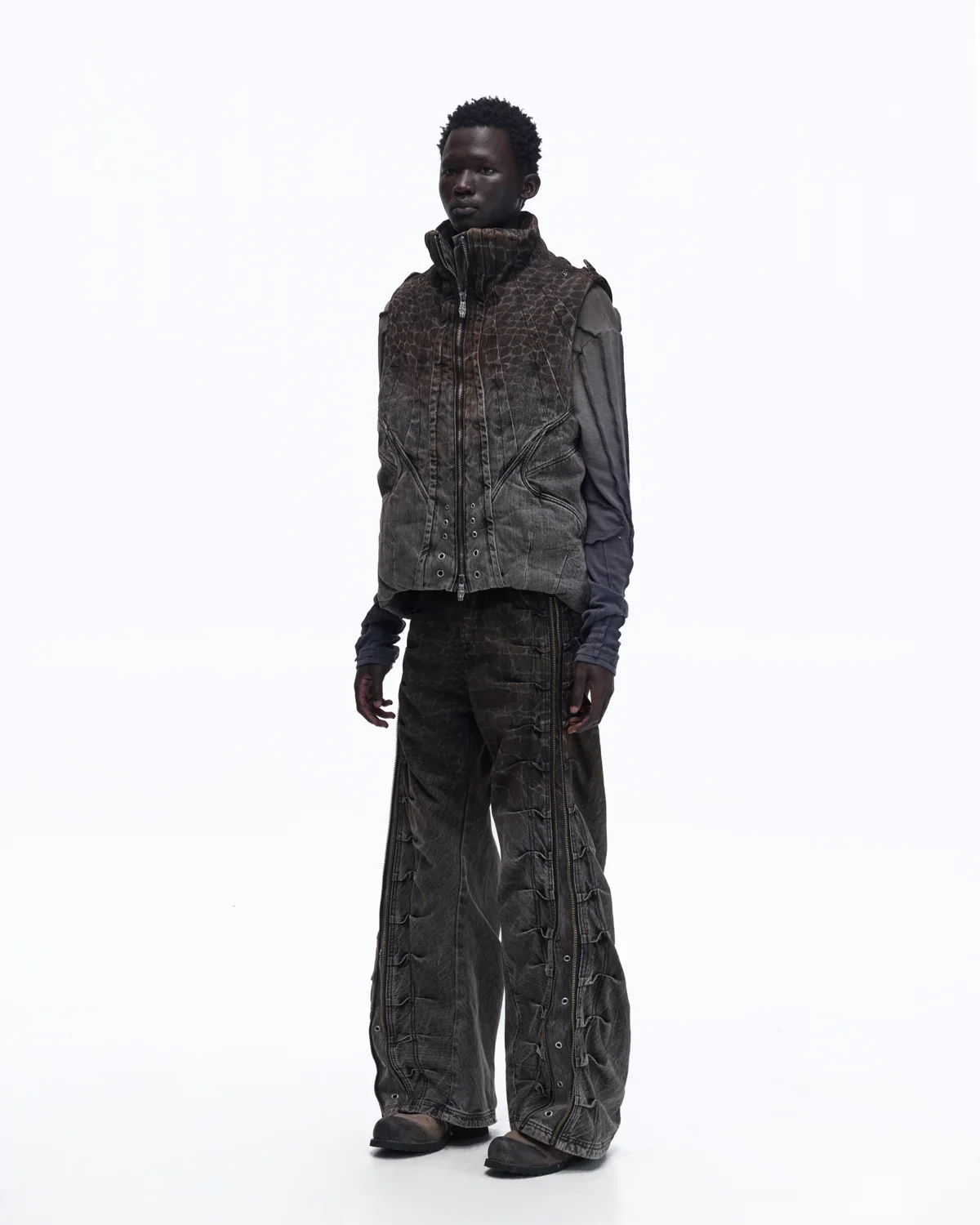 Personsoul Slub Denim Laser-Croc Vest - Image 8