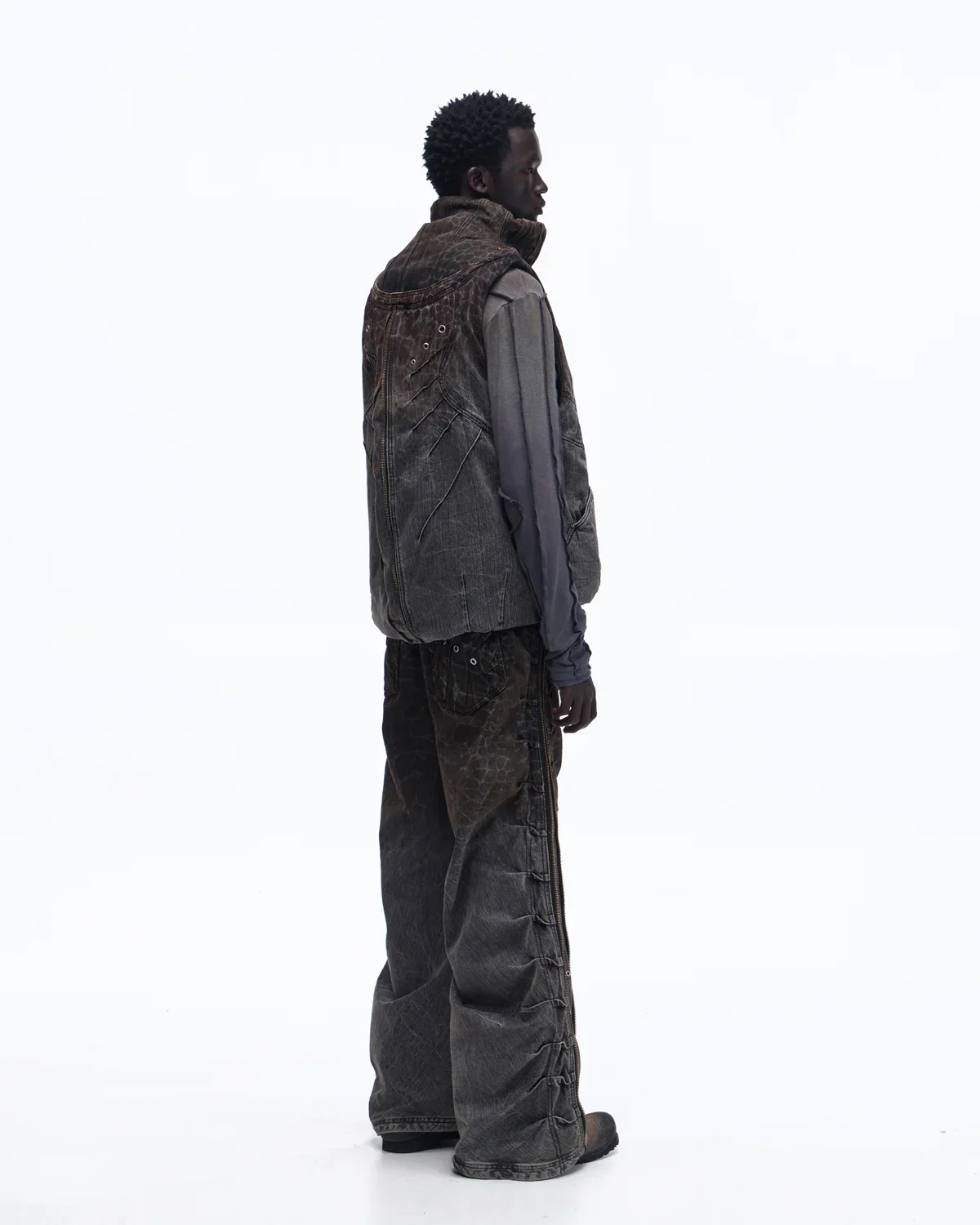 Personsoul Slub Denim Laser-Croc Vest - Image 9