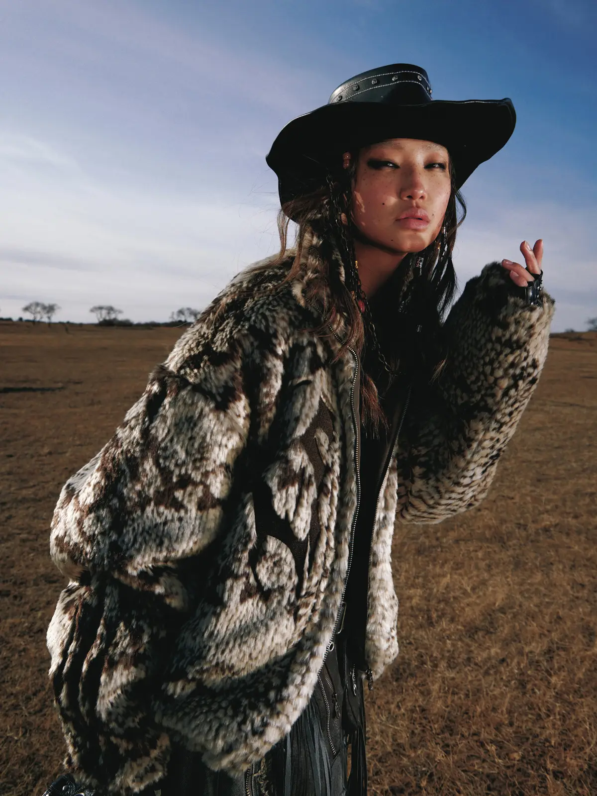 Personsoul Snake Print Faux Fur Jacket - Image 16