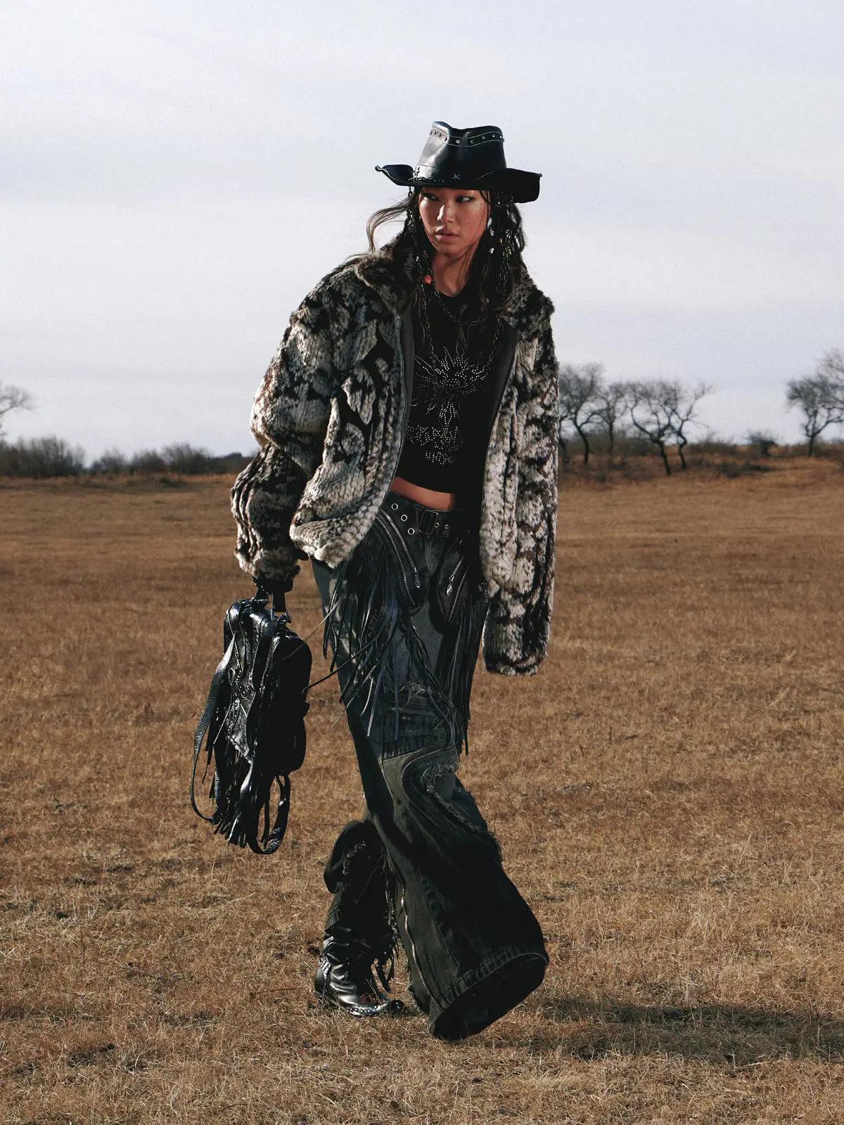 Personsoul Snake Print Faux Fur Jacket - Image 17