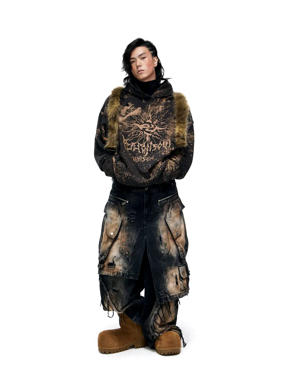 Personsoul Sun Totem Distressed Hoodie - Image 7