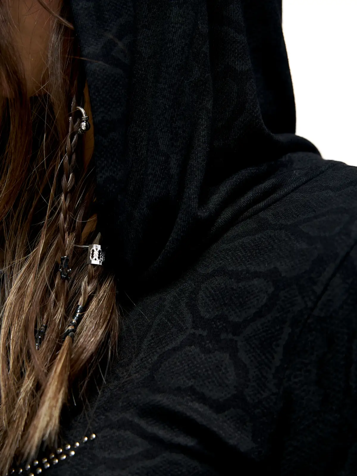 Personsoul Sun Totem Mesh Hooded Bottoming Shirt - Image 10