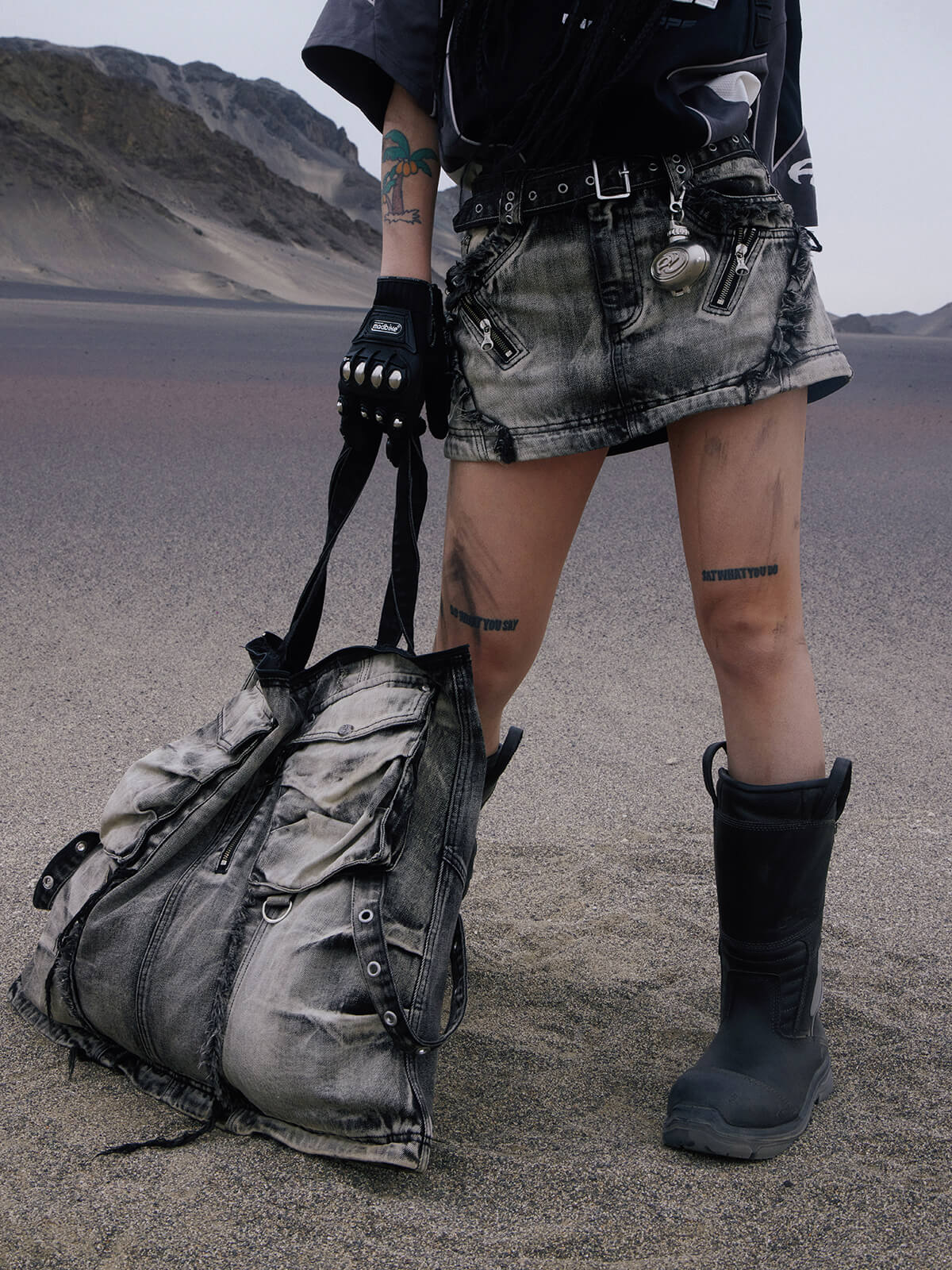 Personsoul Three-Stage Faded Maxi Denim Skirt(limited) - Image 7