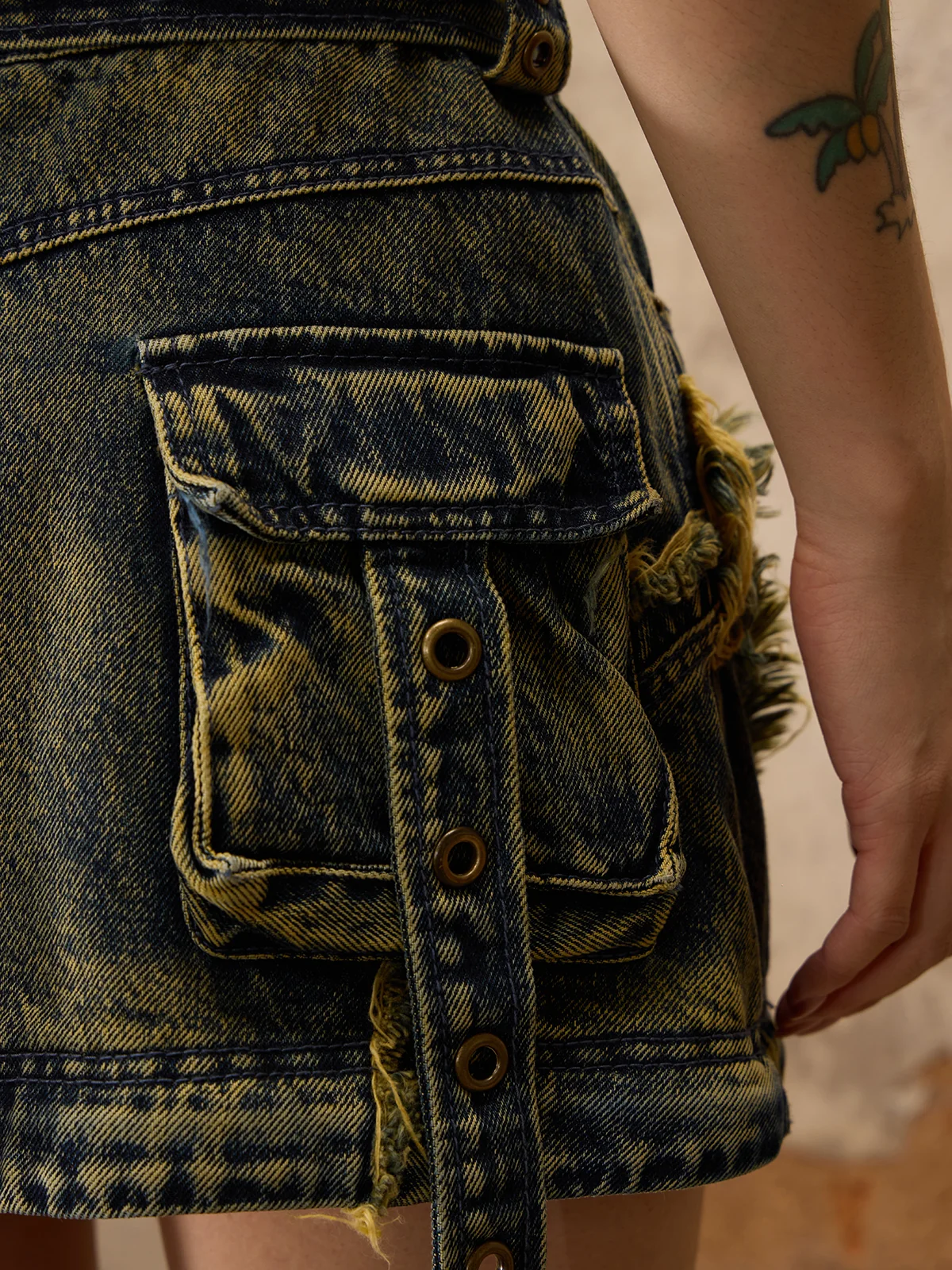 Personsoul Three-Stage Maxi Denim Skirt - Image 11