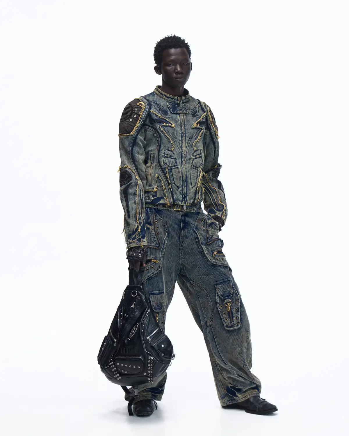 Personsoul Tiger Print Racing Denim Jacket - Image 10