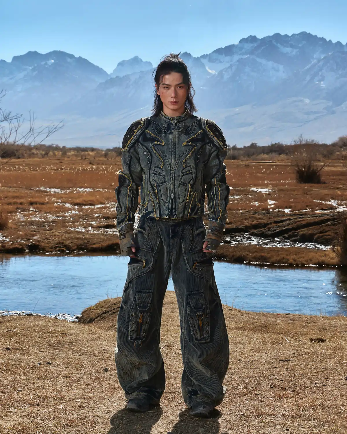 Personsoul Tiger Print Racing Denim Jacket - Image 6