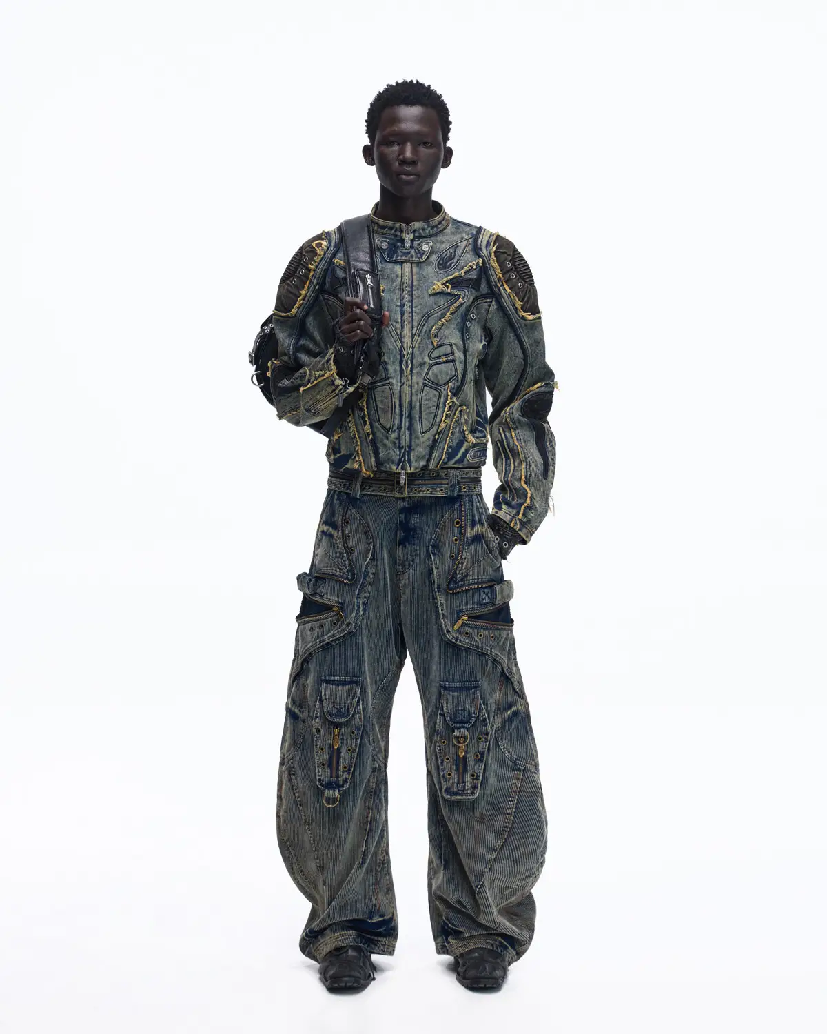Personsoul Tiger Print Racing Denim Jacket - Image 7
