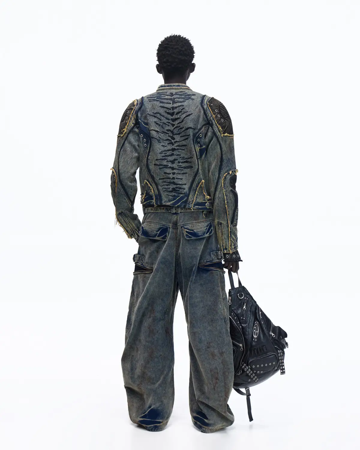 Personsoul Tiger Print Racing Denim Jacket - Image 9