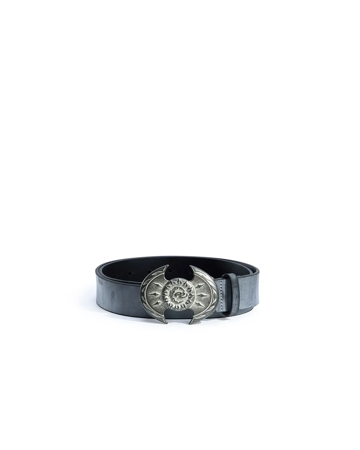 Personsoul Top-Grain Cowhide Axe-Shaped Belt Gray - Image 2