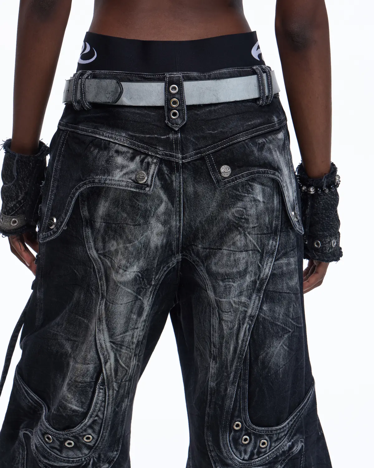 Personsoul Top-Grain Cowhide Axe-Shaped Belt Gray - Image 7