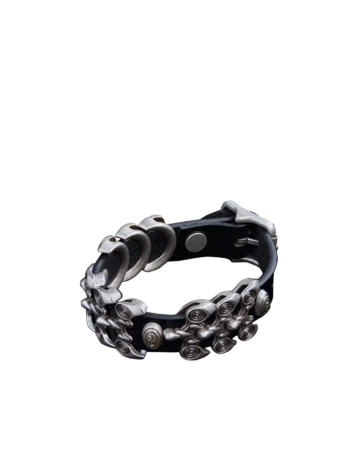 Personsoul Top-Grain Cowhide Hardware Xuan Bird Bracelet Black