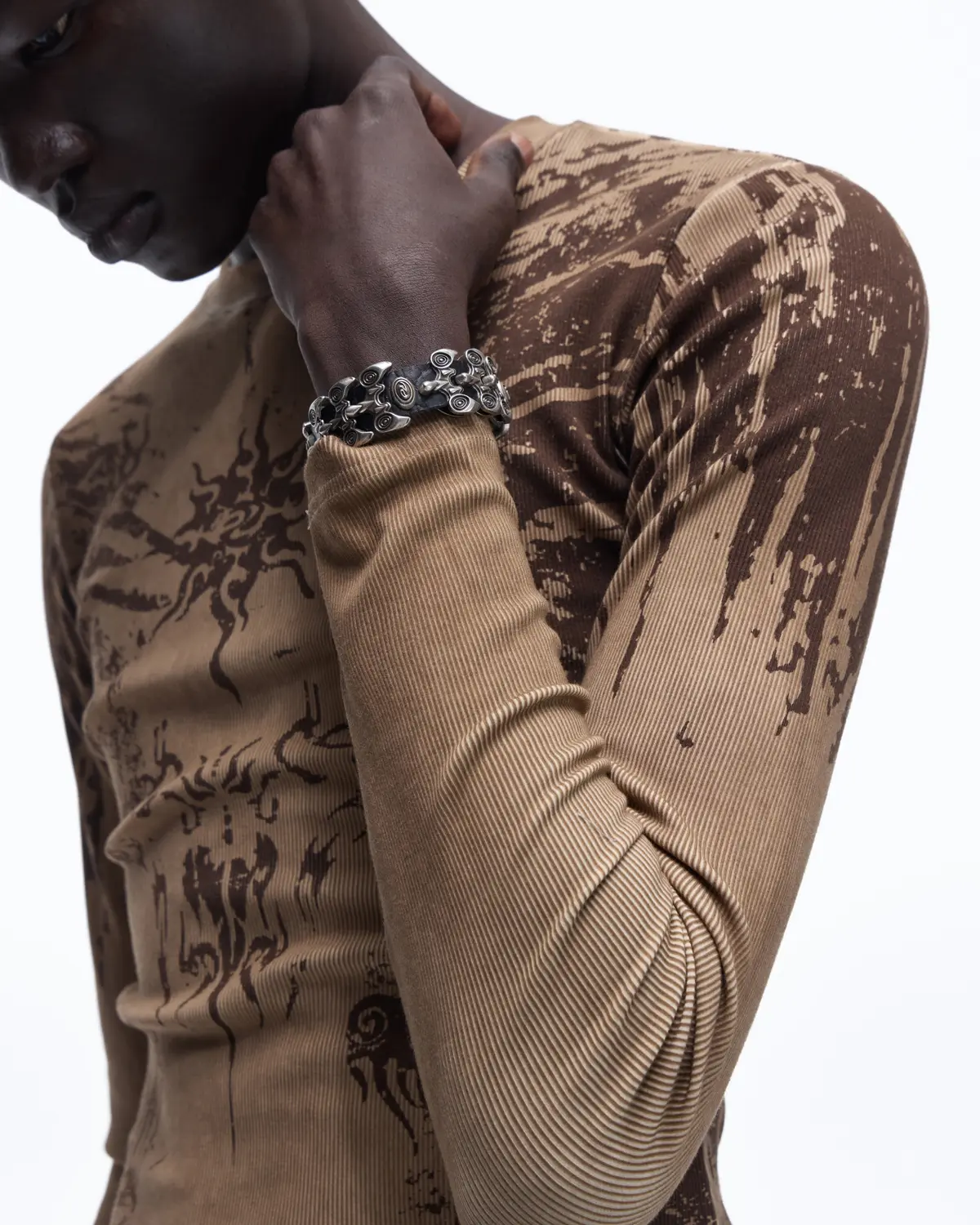Personsoul Top-Grain Cowhide Hardware Xuan Bird Bracelet Black - Image 5
