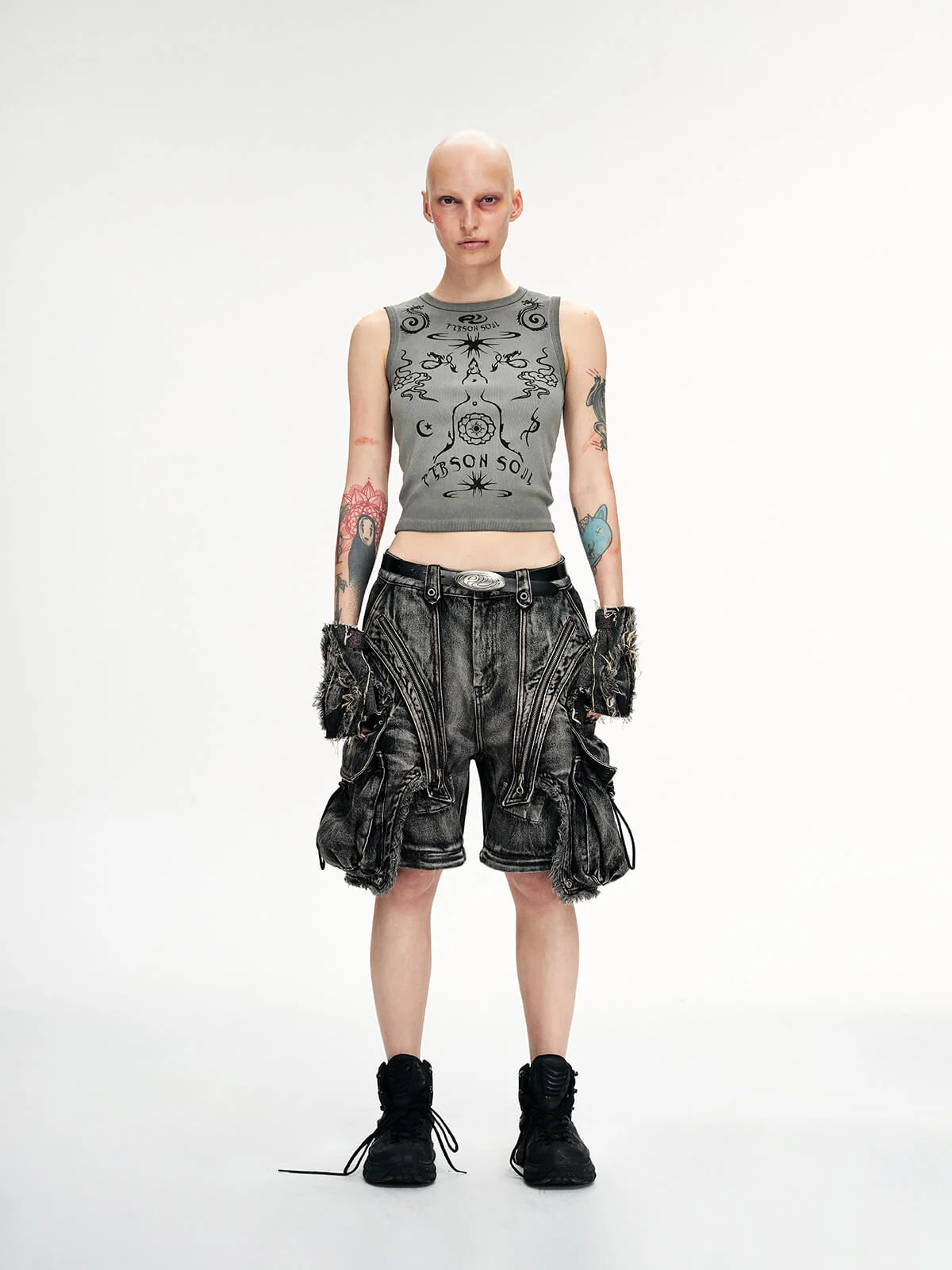 Personsoul Totem-Inspired Cropped Tank Top - Image 9