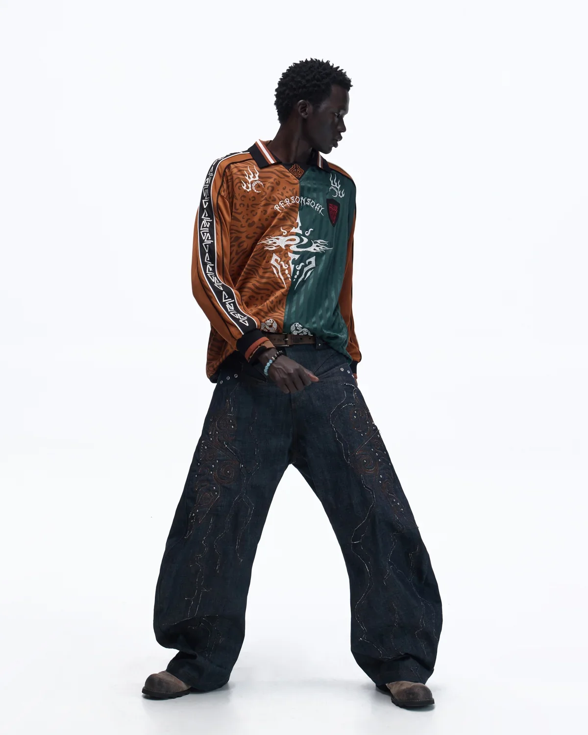 Personsoul Tribal-Animal Print Patchwork Shirt - Image 10