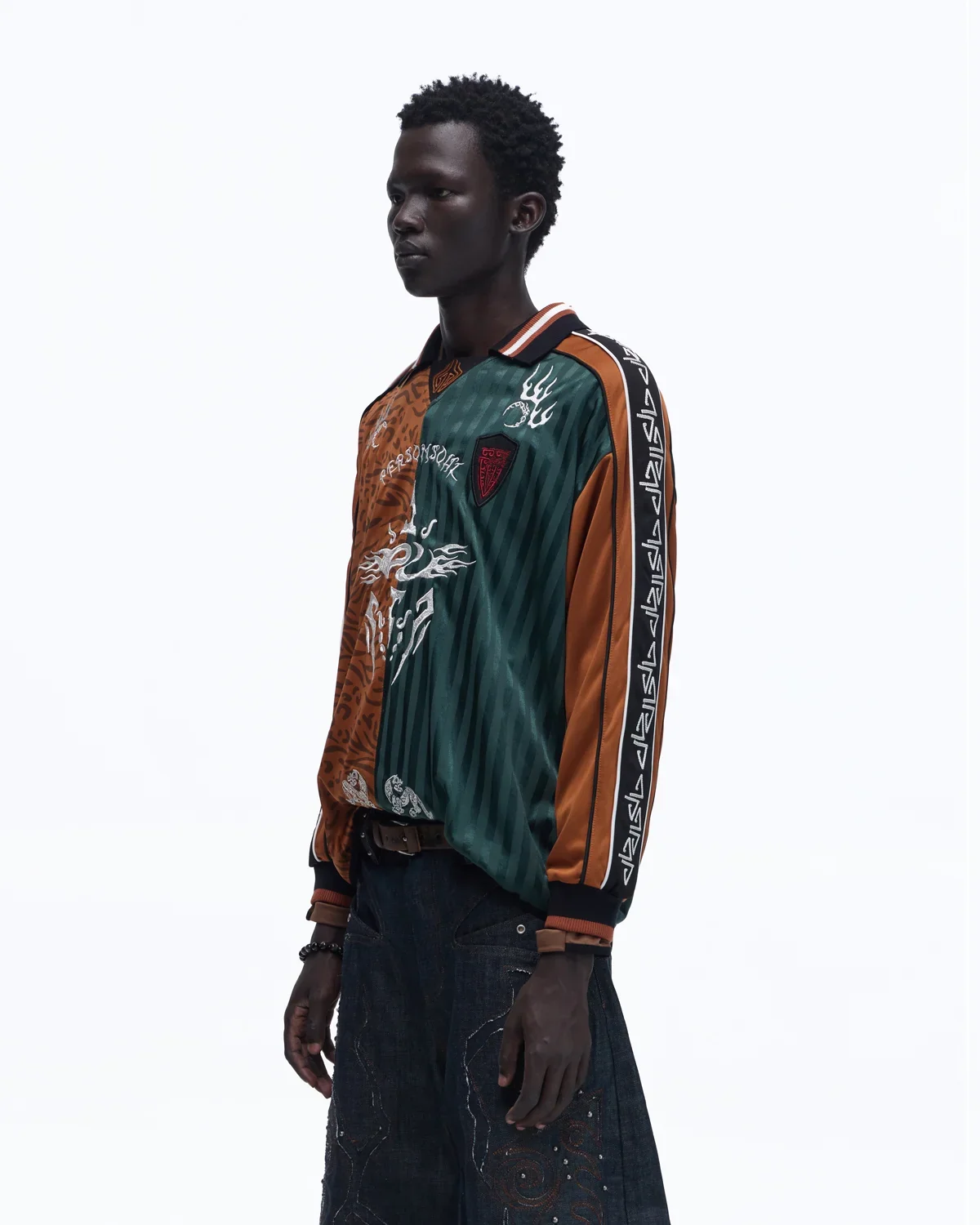 Personsoul Tribal-Animal Print Patchwork Shirt - Image 2
