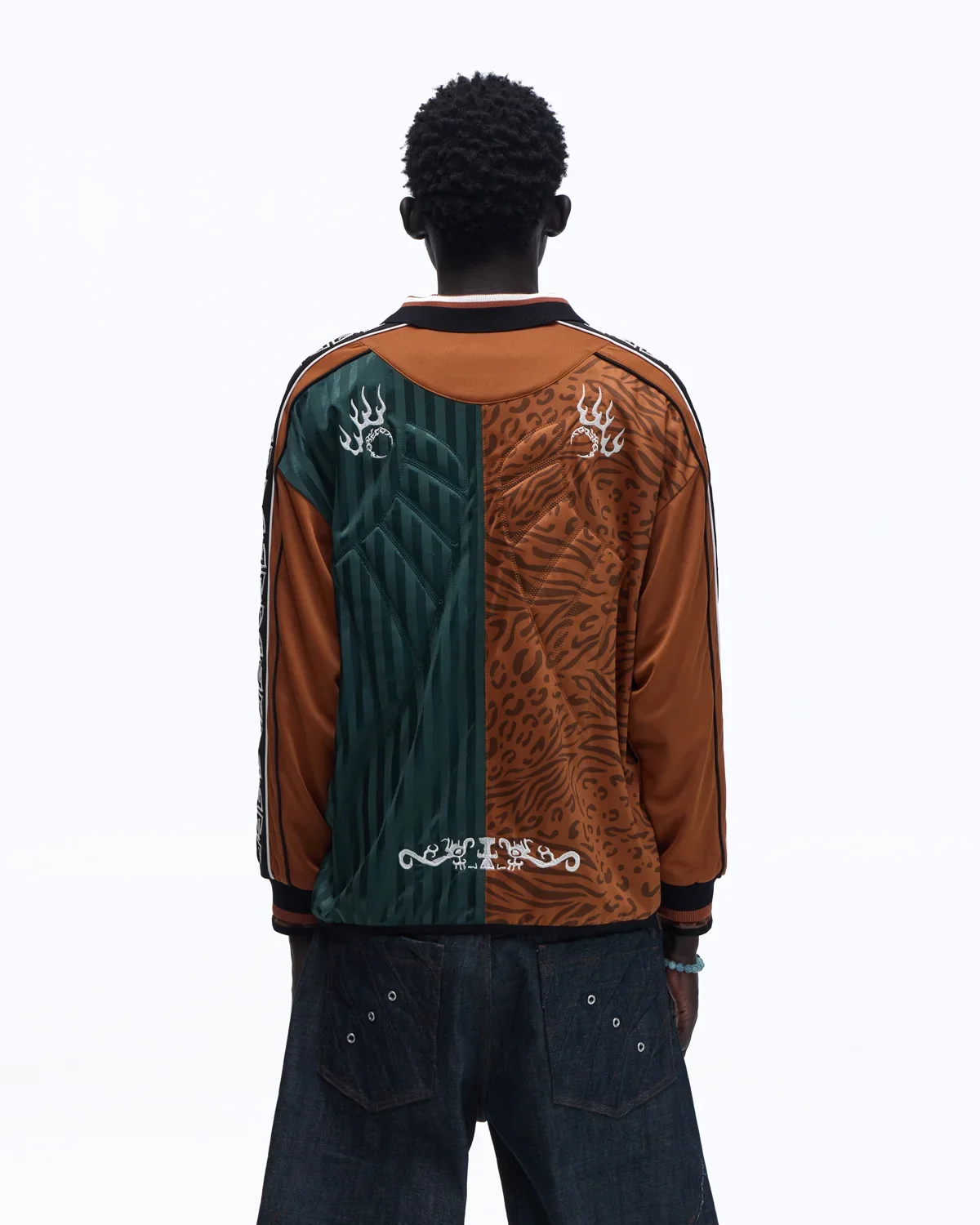 Personsoul Tribal-Animal Print Patchwork Shirt - Image 3