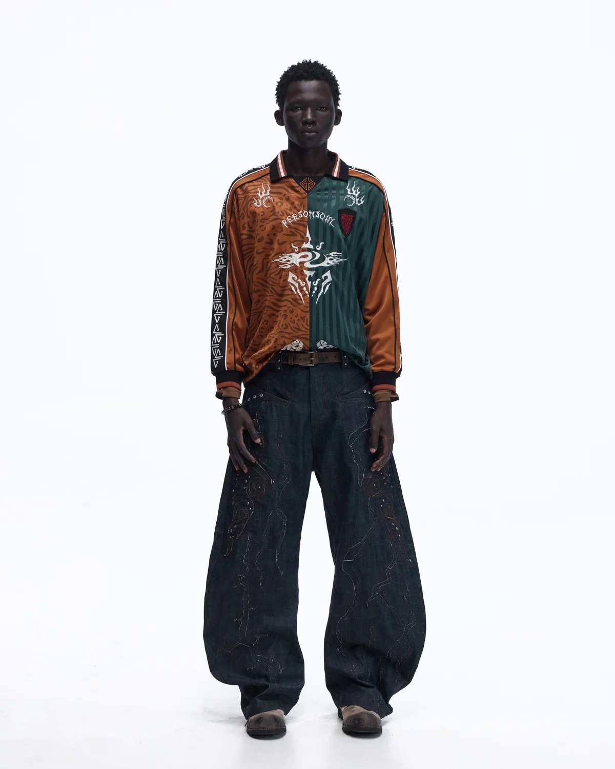 Personsoul Tribal-Animal Print Patchwork Shirt - Image 4