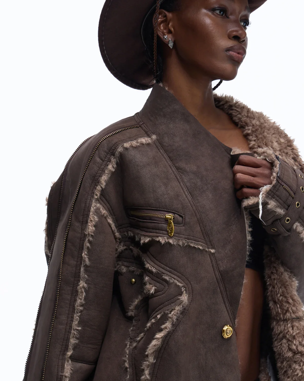 Personsoul Vintage Long Shearling Coat - Image 5
