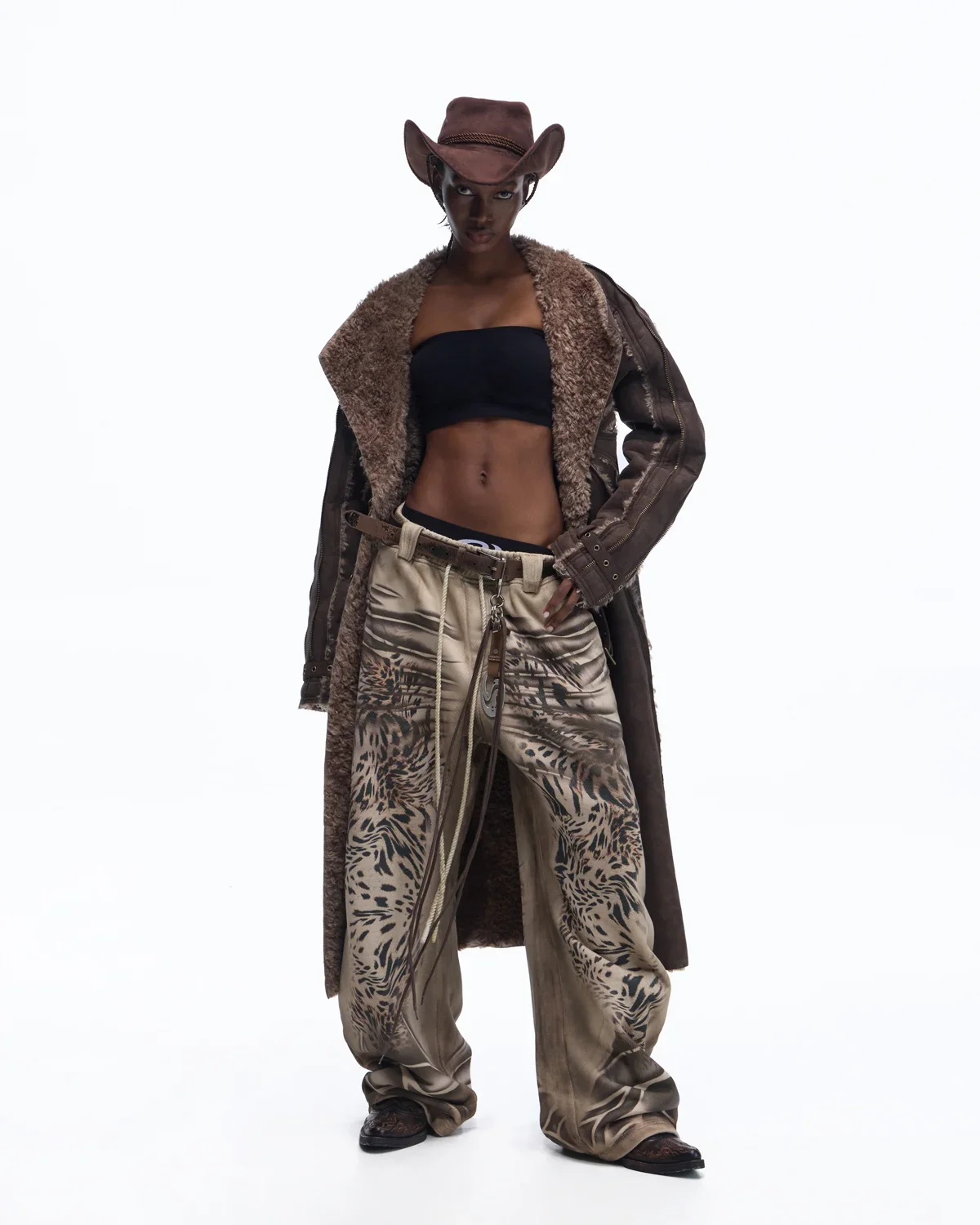 Personsoul Vintage Long Shearling Coat - Image 7