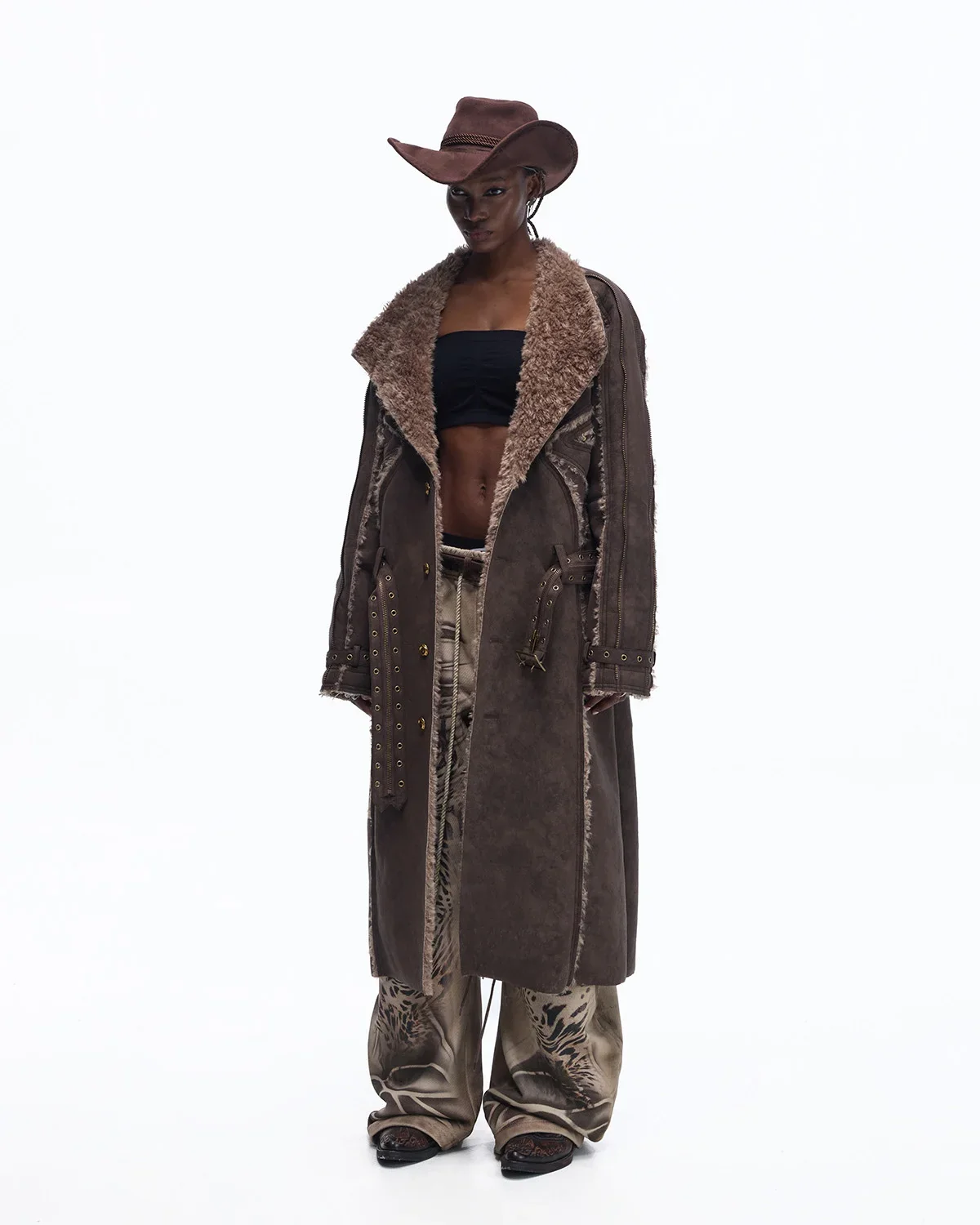 Personsoul Vintage Long Shearling Coat - Image 8