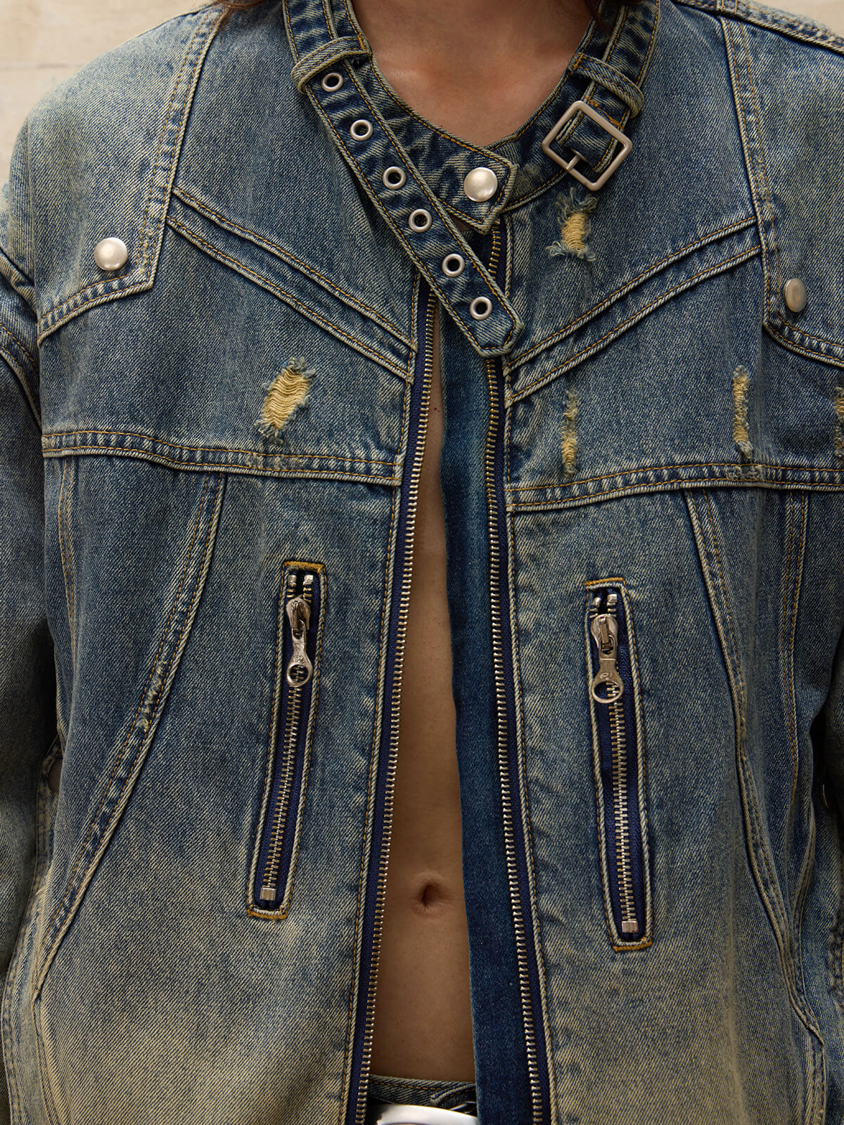Personsoul Washing Denim Jacket - Image 4
