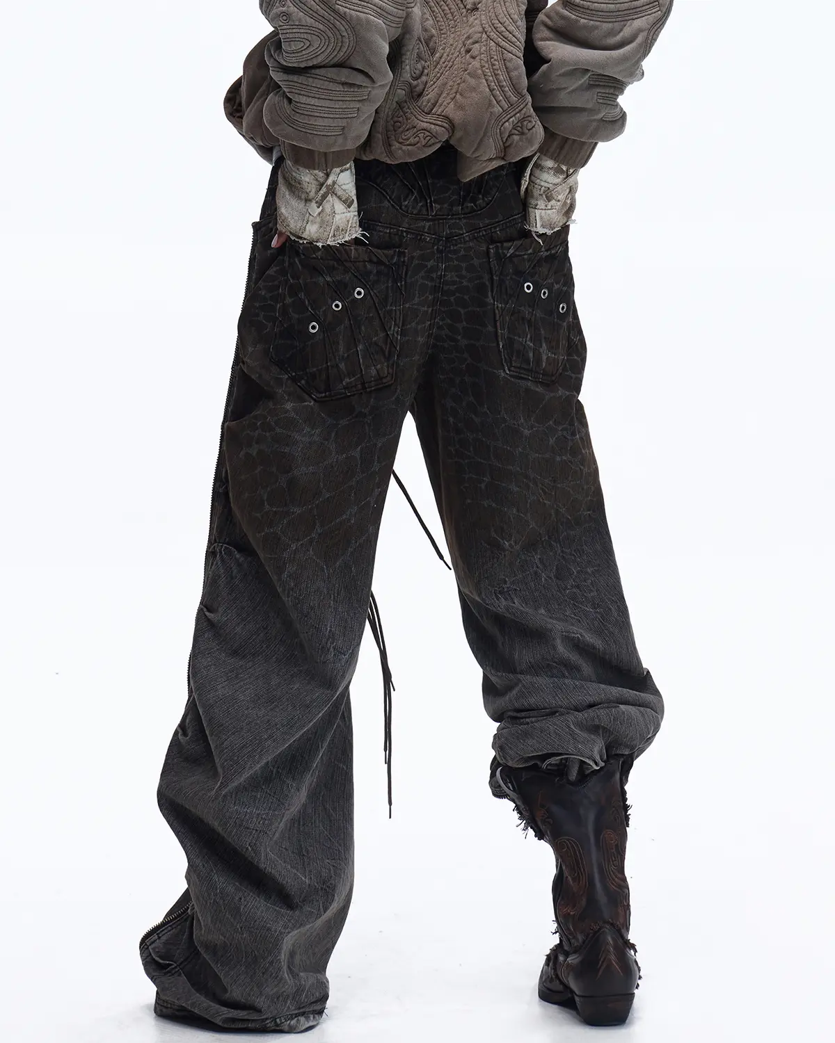 Personsoul Water-Dyed Cowhide Mythical Beast Western Boots - Image 10