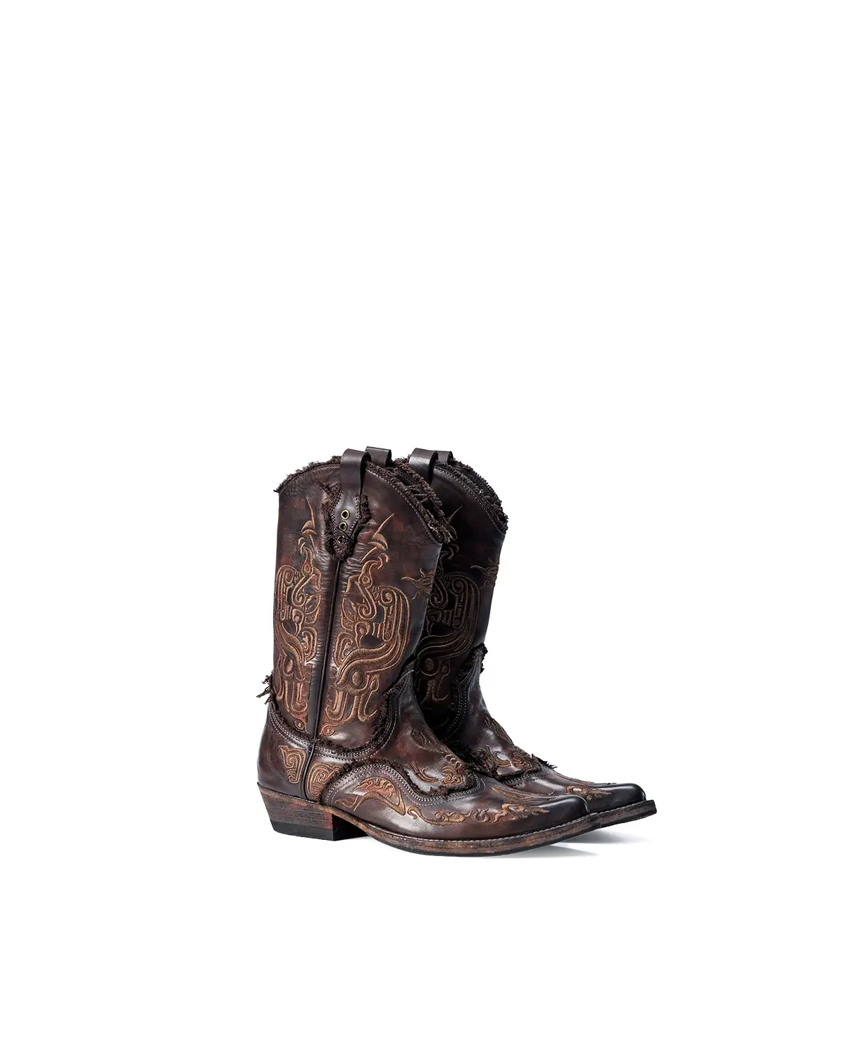 Personsoul Water-Dyed Cowhide Mythical Beast Western Boots - Image 4