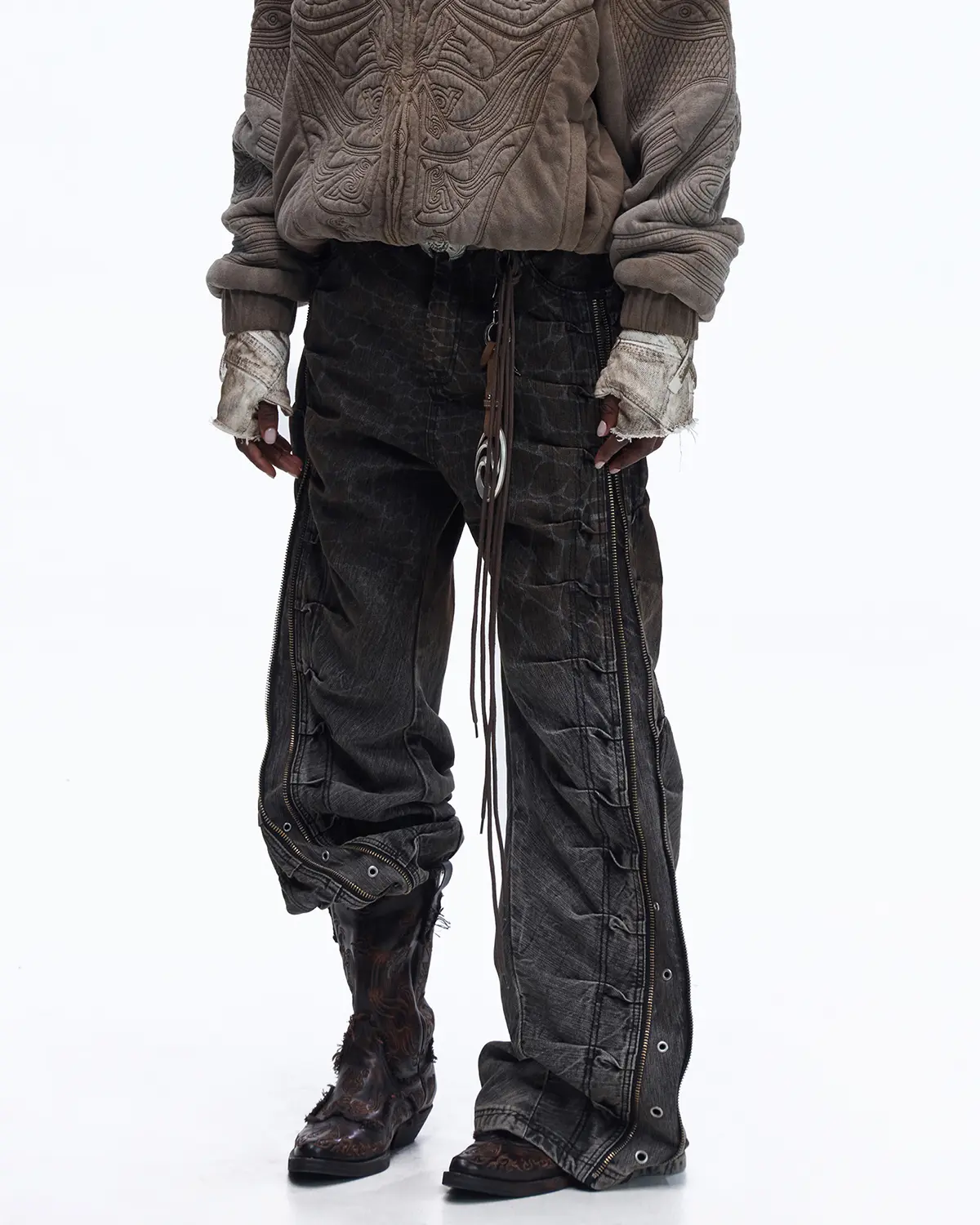 Personsoul Water-Dyed Cowhide Mythical Beast Western Boots - Image 9
