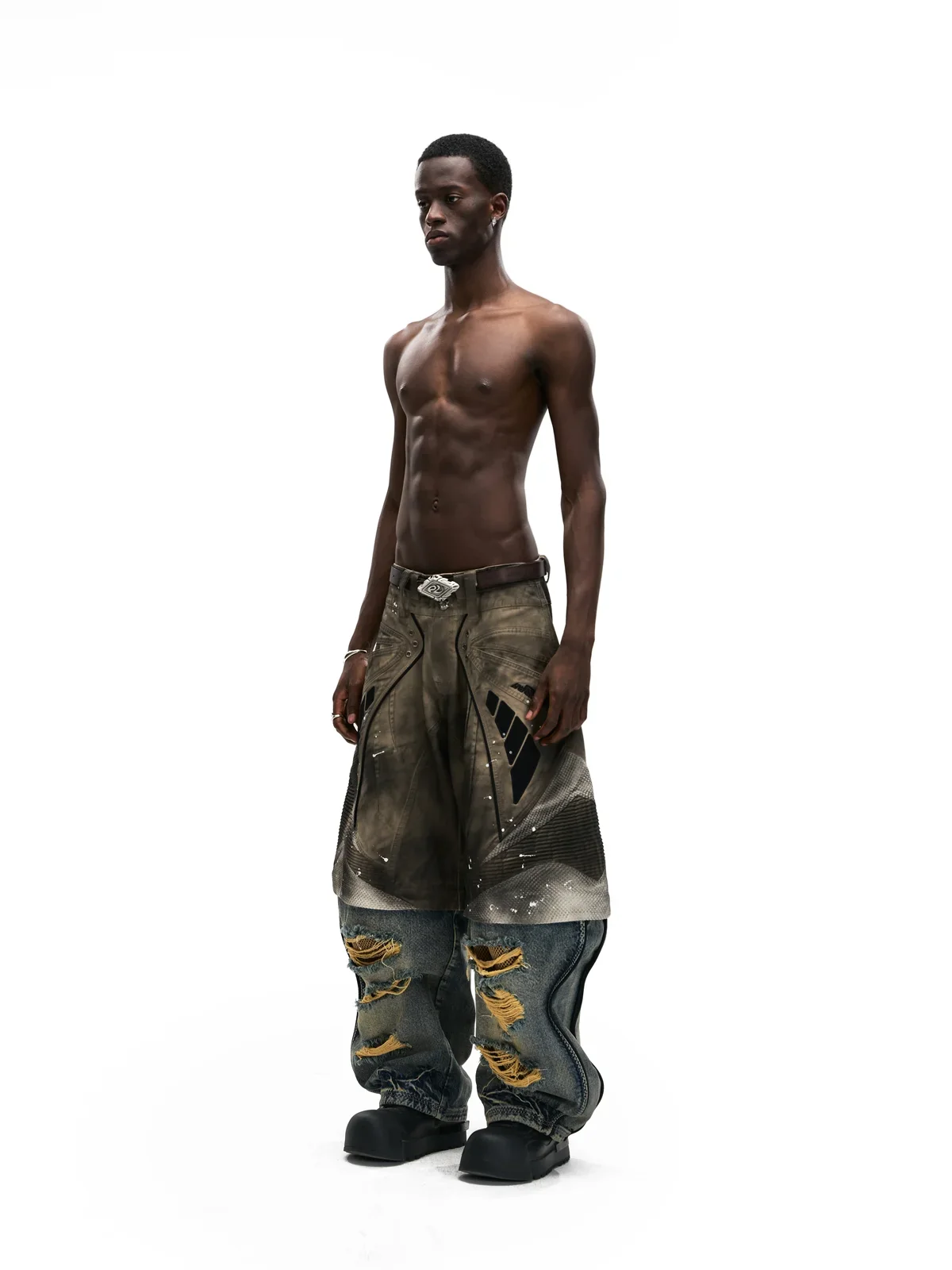 Personsoul Wavy Detachable Racing Denim Jeans - Image 12