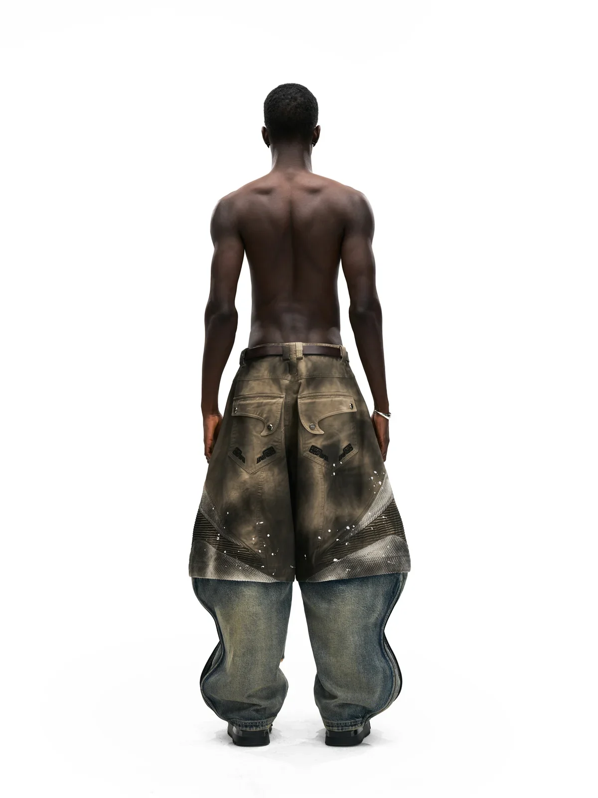 Personsoul Wavy Detachable Racing Denim Jeans - Image 13
