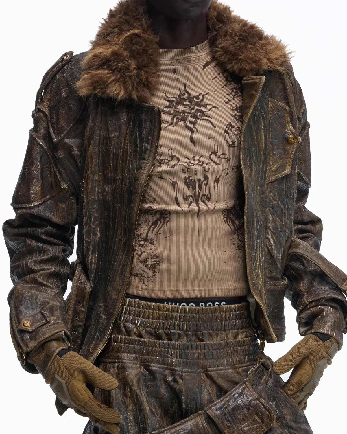 Personsoul Waxed Vintage Detachable Fur Collar Jacket(Limited  100 pieces) - Image 5
