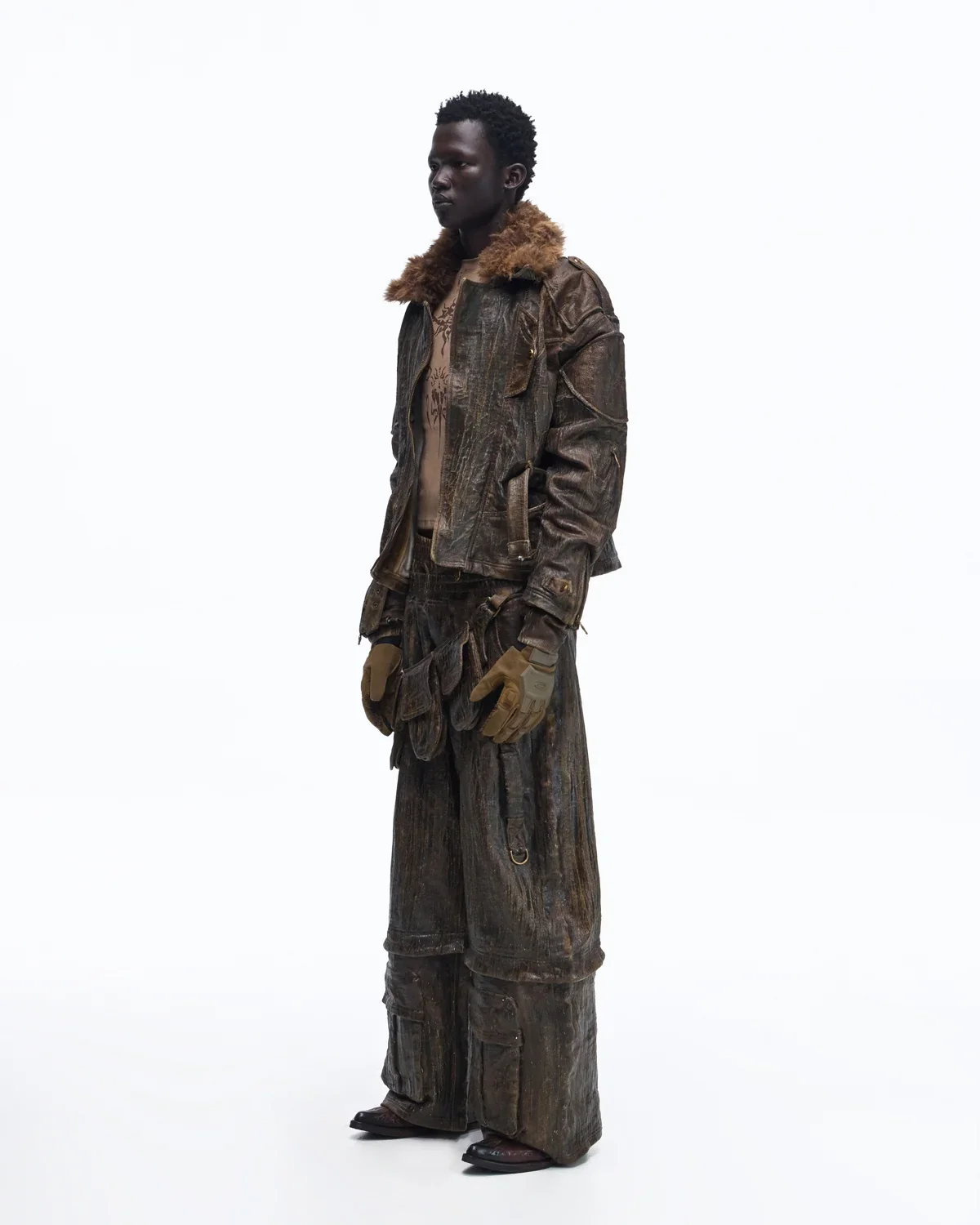 Personsoul Waxed Vintage Detachable Fur Collar Jacket(Limited  100 pieces) - Image 8