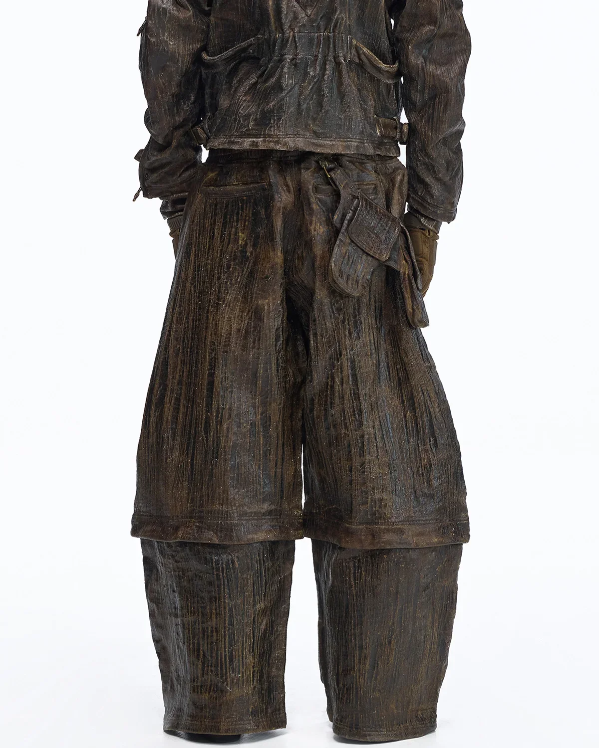 Personsoul Waxed Vintage Double-Waist Cargo Pants(Limited  100 pieces) - Image 3