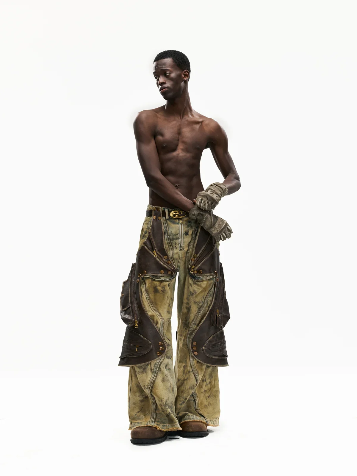 Personsoul Western Dunes Leather Panel Jeans - Image 10
