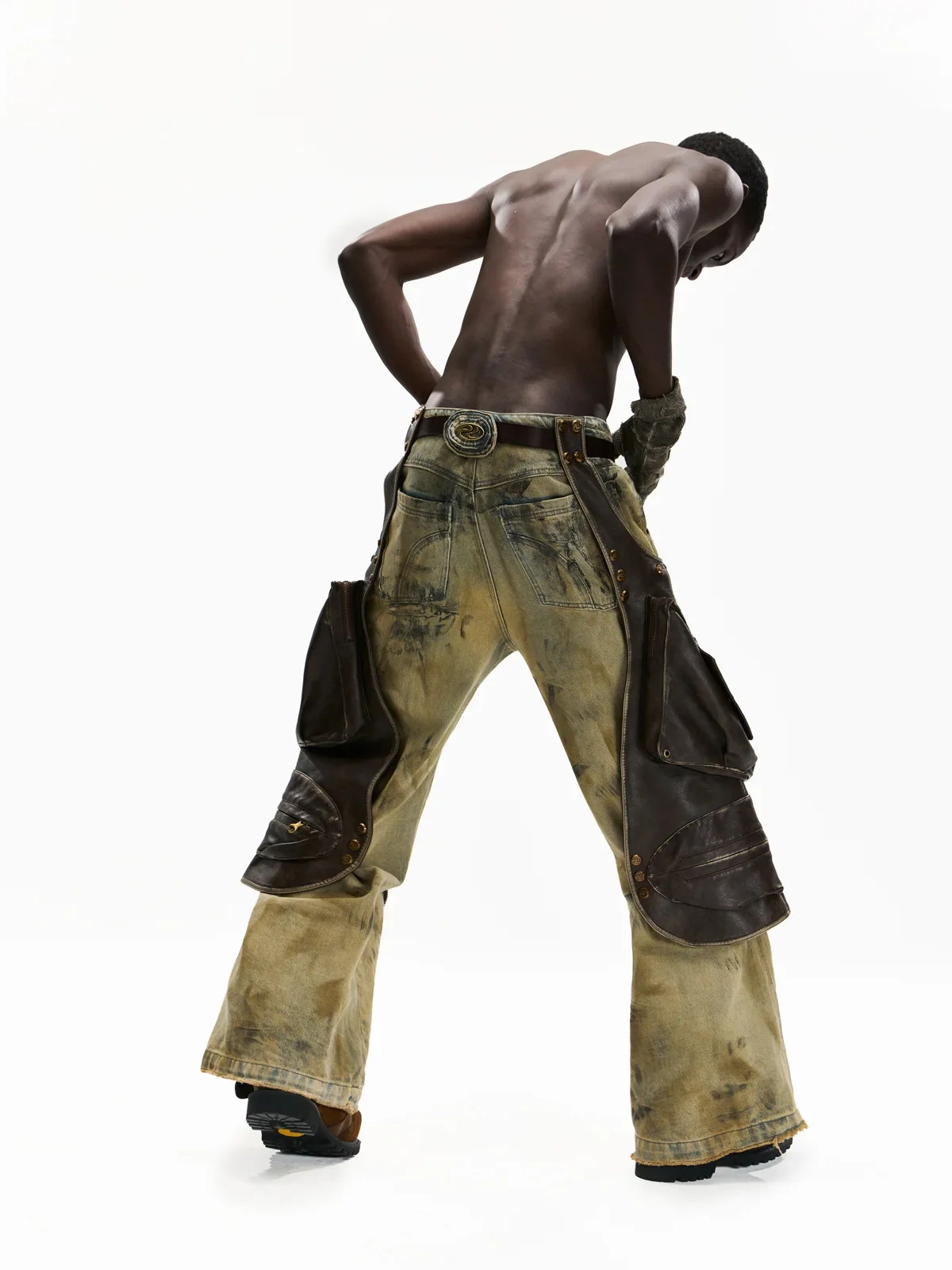 Personsoul Western Dunes Leather Panel Jeans - Image 11