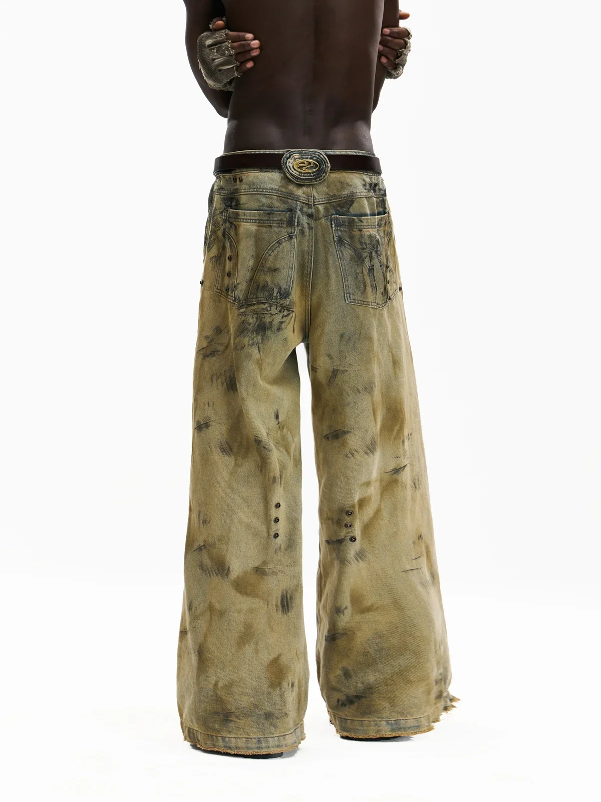 Personsoul Western Dunes Leather Panel Jeans - Image 14