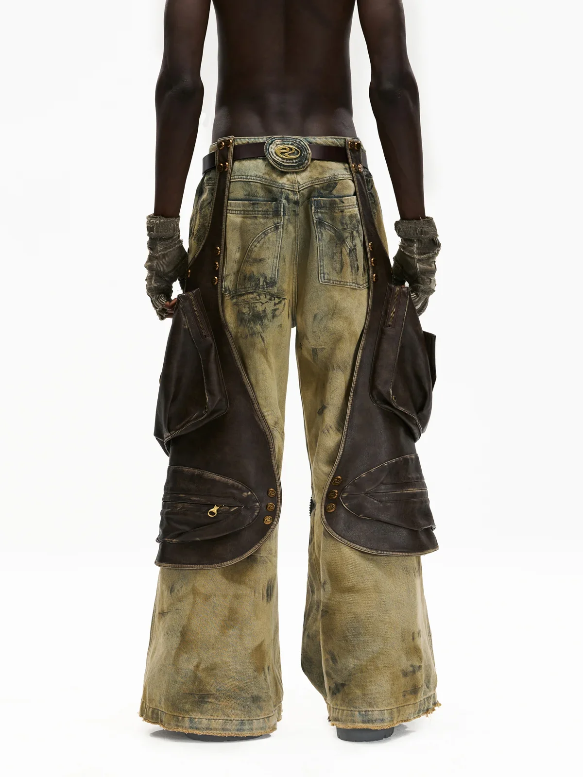 Personsoul Western Dunes Leather Panel Jeans - Image 3